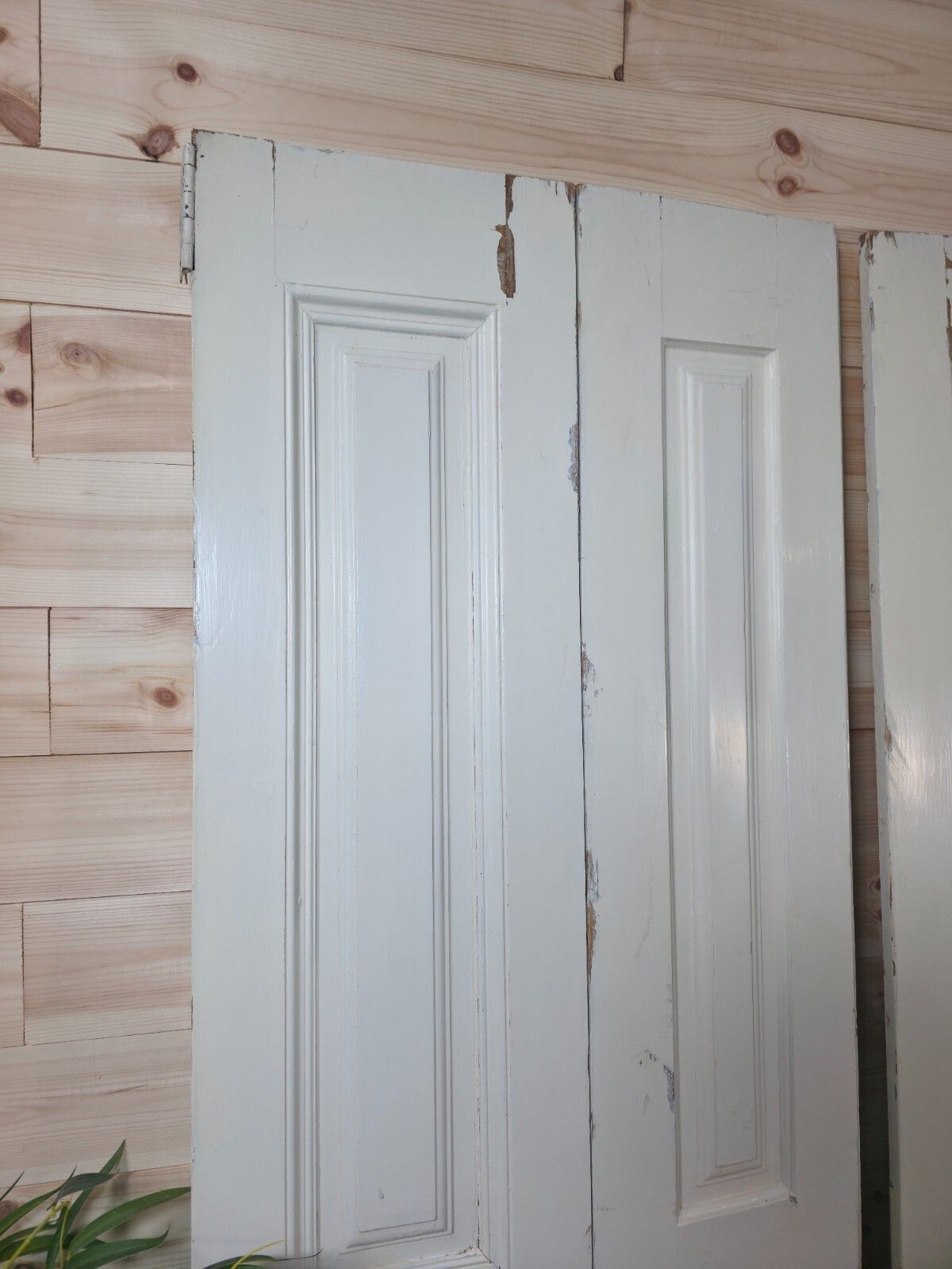 Vintage French Wooden Pine Bi Folding Window Door Shutters Screen Room Divider photo Home Decor