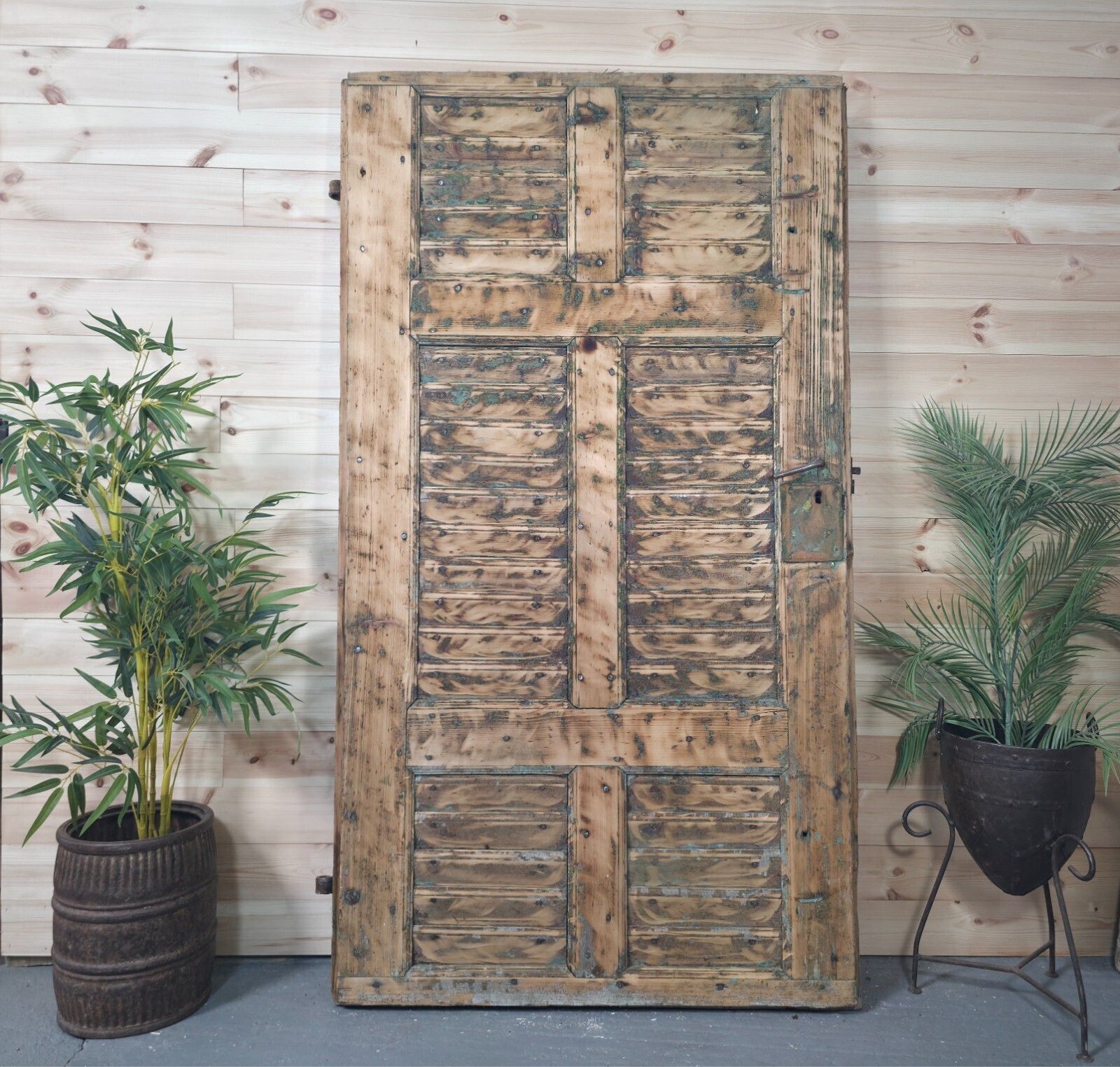 Antique French Rustic Wooden Vineyard Cellar Door
