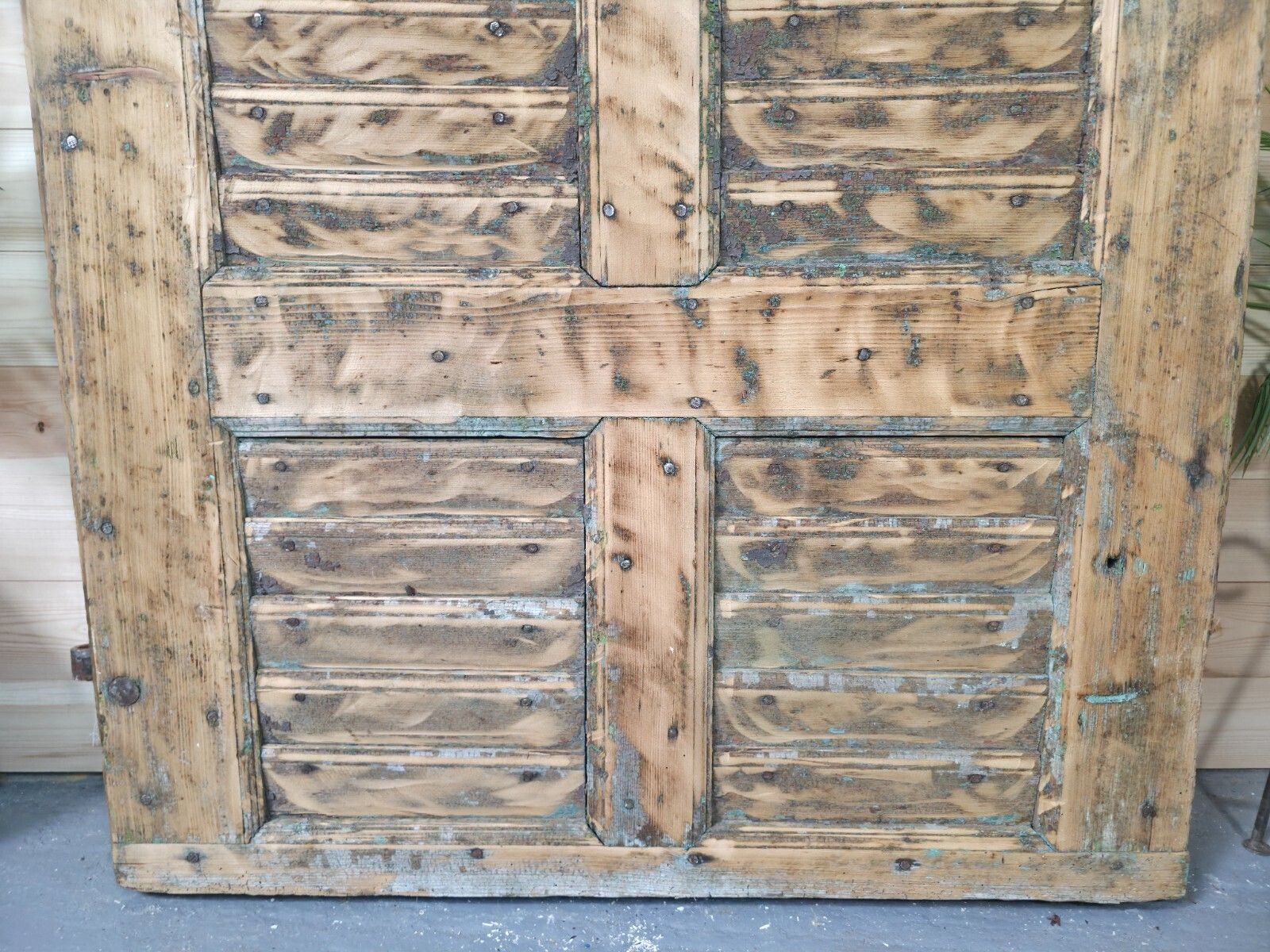 Antique French Rustic Wooden Vineyard Cellar Door photo for sale