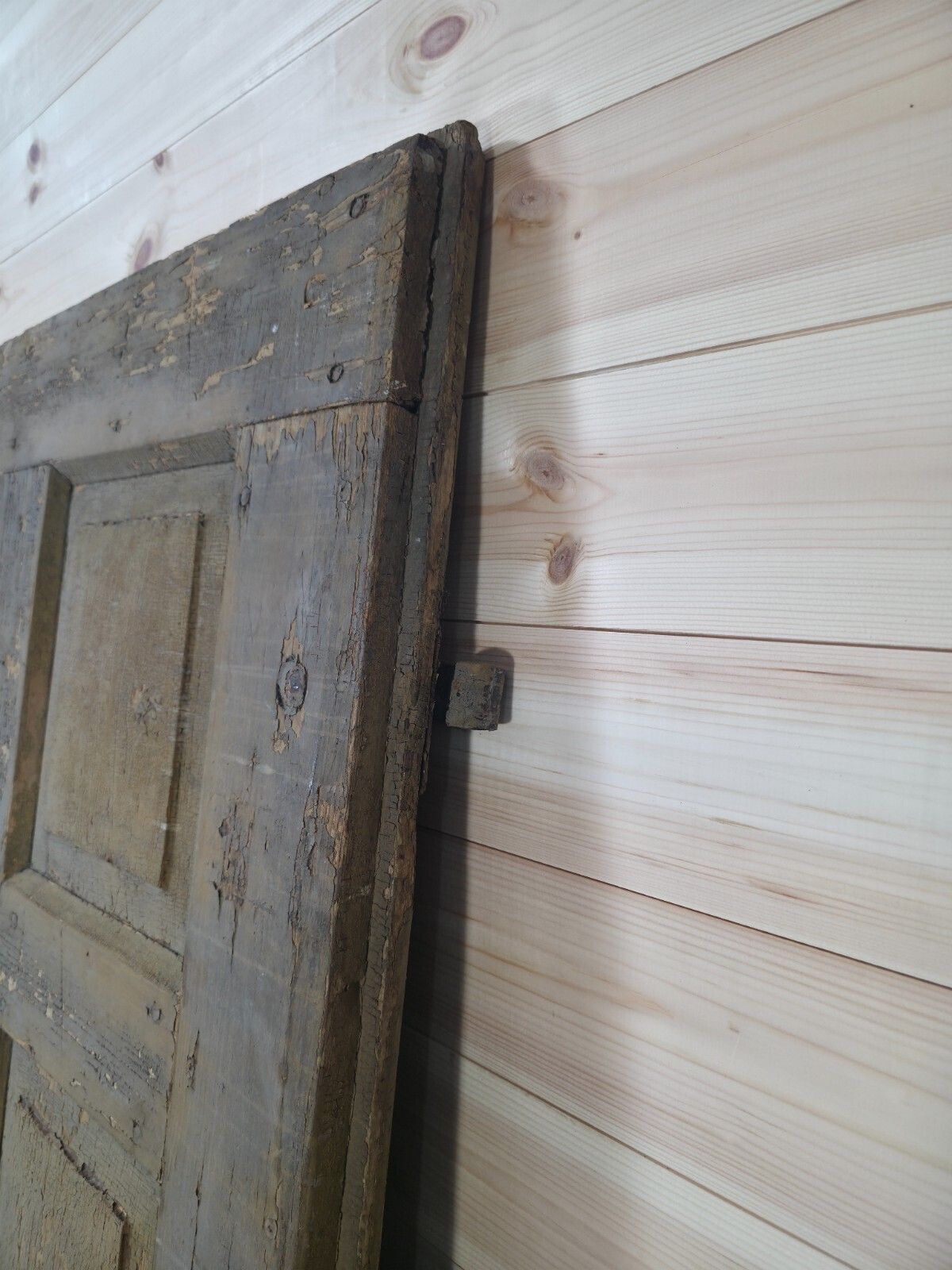 Antique French 19th Century Rustic Wooden Vineyard Cellar Door photo vintage