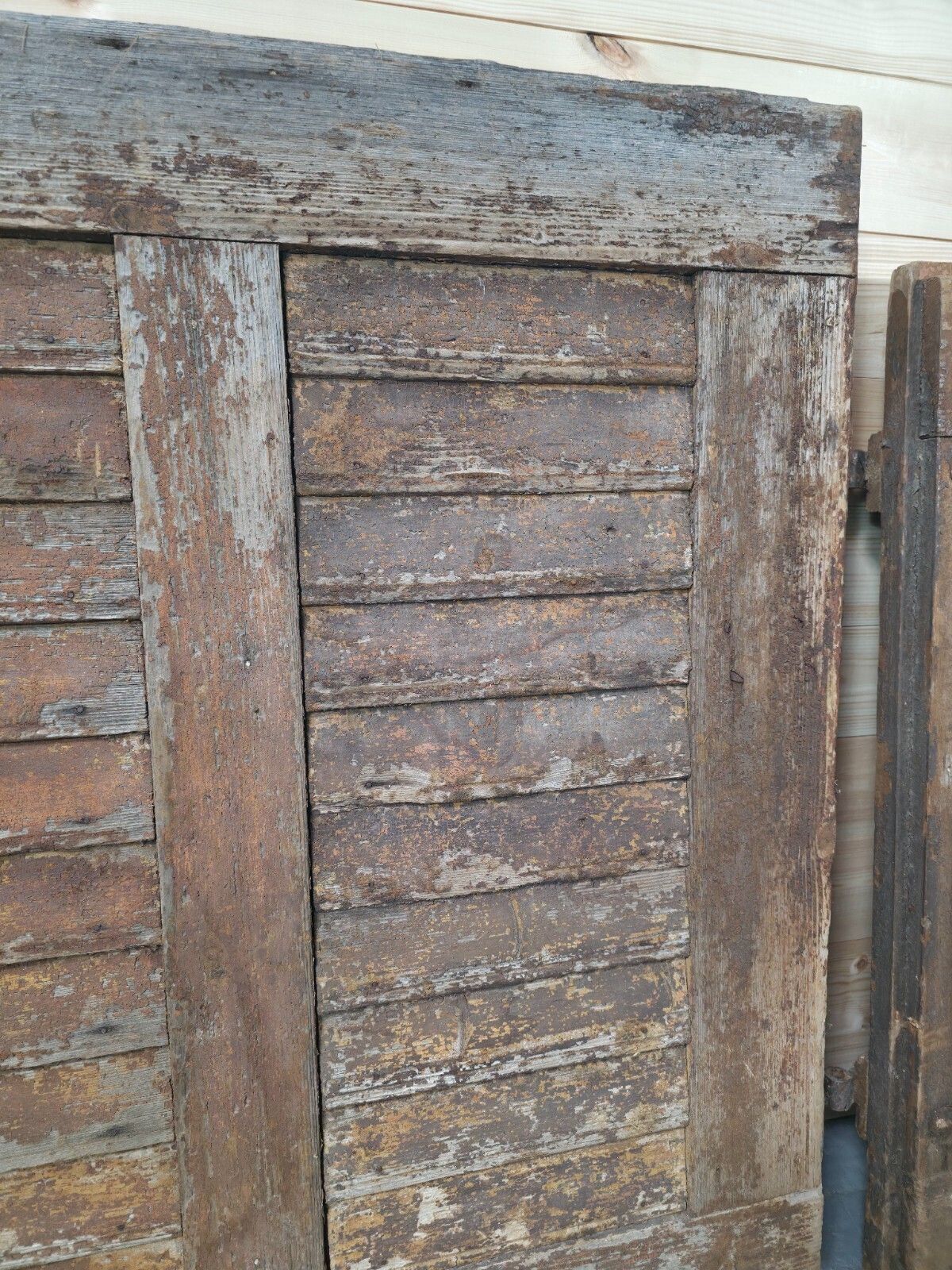 Antique French Split 2 Piece Rustic Wooden Vineyard Cellar Stable Door photo for sale