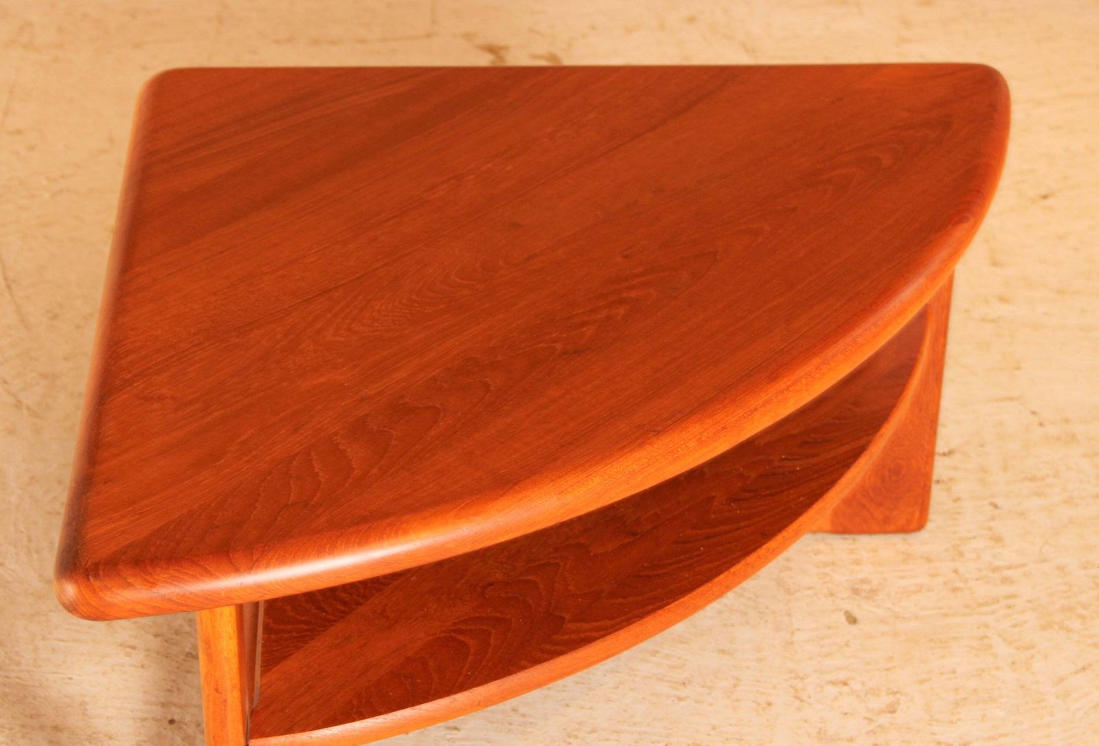 photo furniture Danish Mid Century Solid Teak Corner / Coffee Table With A Magazine Shelf By S. Burchardt Nielsen, Circa 1970s