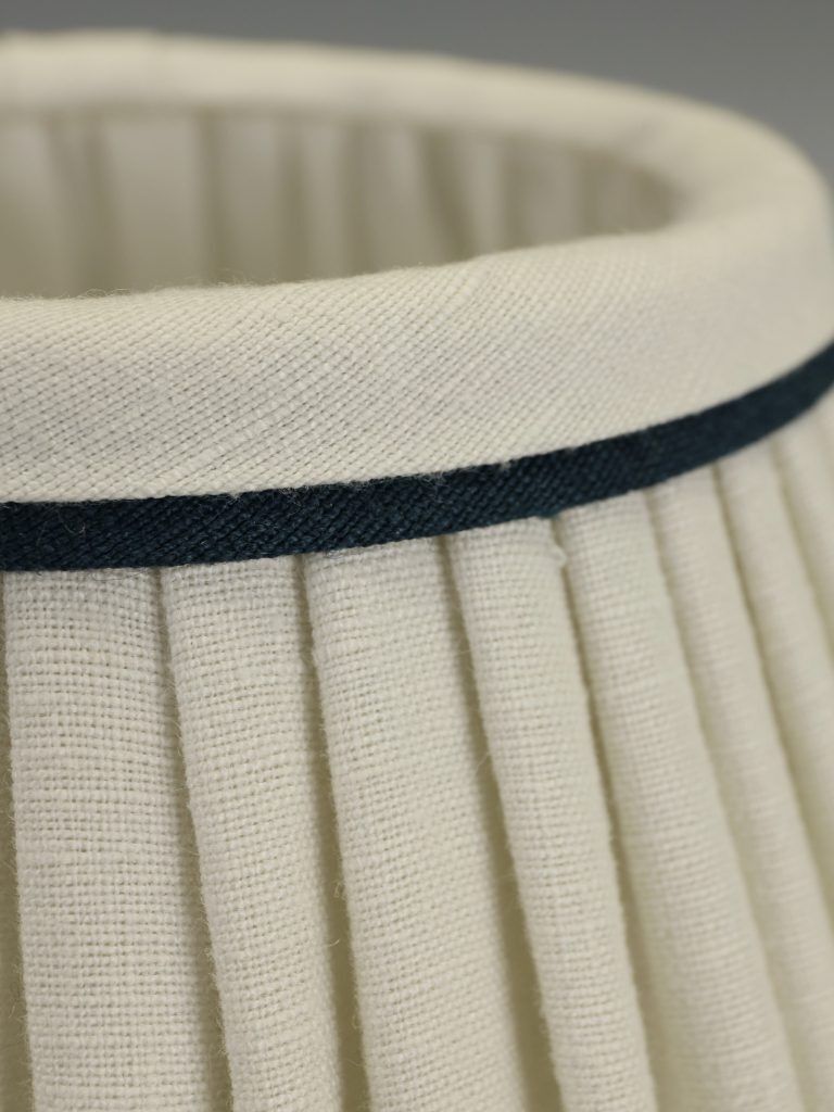 Small Empire Lampshade – Ecru With Ink Trim | Handmade In The Uk photo Lighting