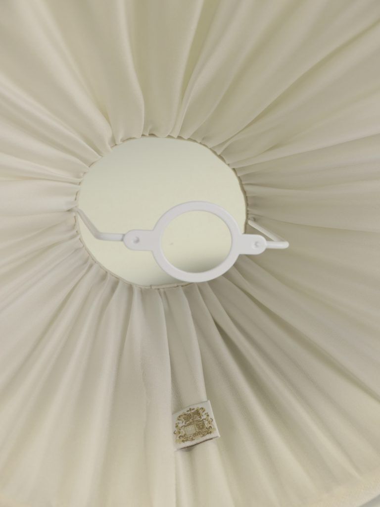 Small Empire Lampshade – Ecru With Ink Trim | Handmade In The Uk photo vinterior