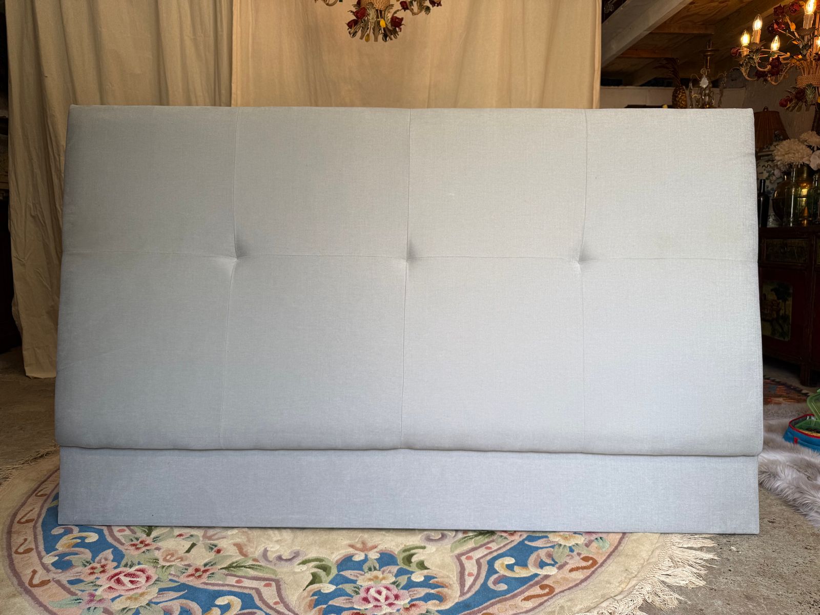 Bespoke Interior Design Super King Size Headboard Upholstered Tufted Bed Grey photo buy