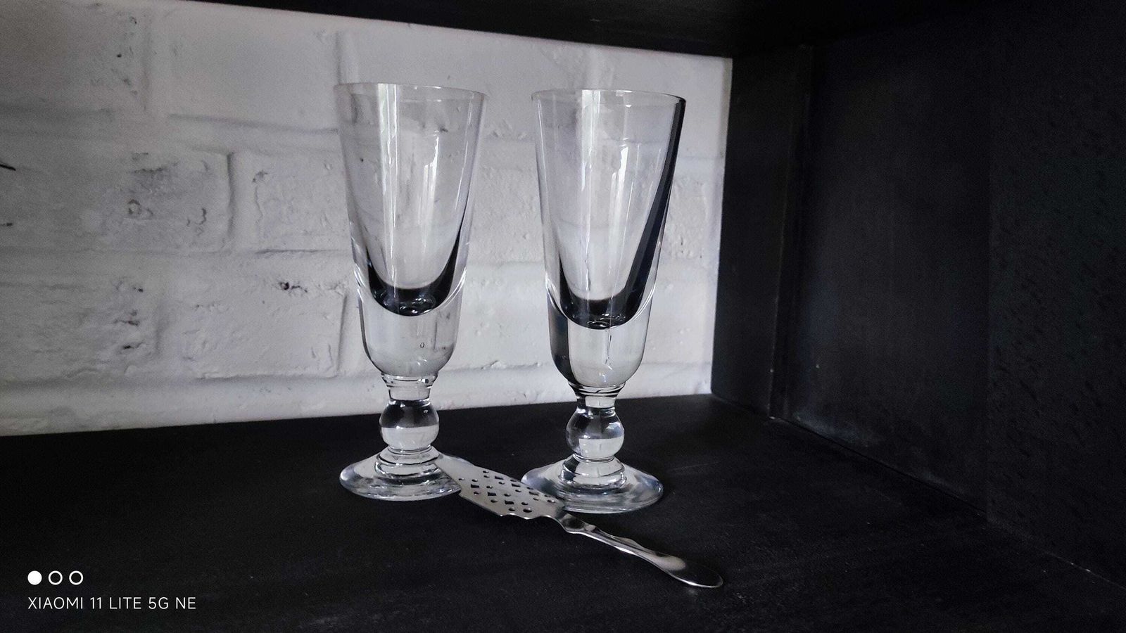 130.0 Antieke Franse mondgeblazen absinthglazen met lepel photo