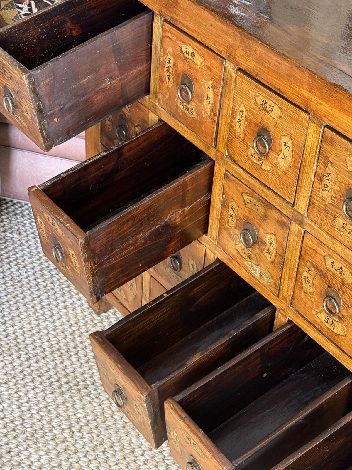 Chinese Apothecary Chest Of 24 Drawers Oriental Sideboard photo vinterior