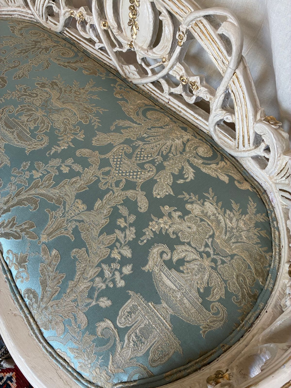Antique French Window Seat 2 Seater Bench photo for sale