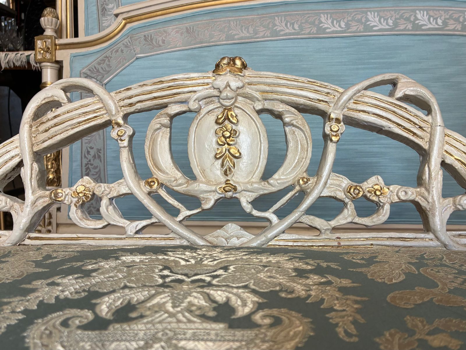 photo for sale Antique French Window Seat 2 Seater Bench
