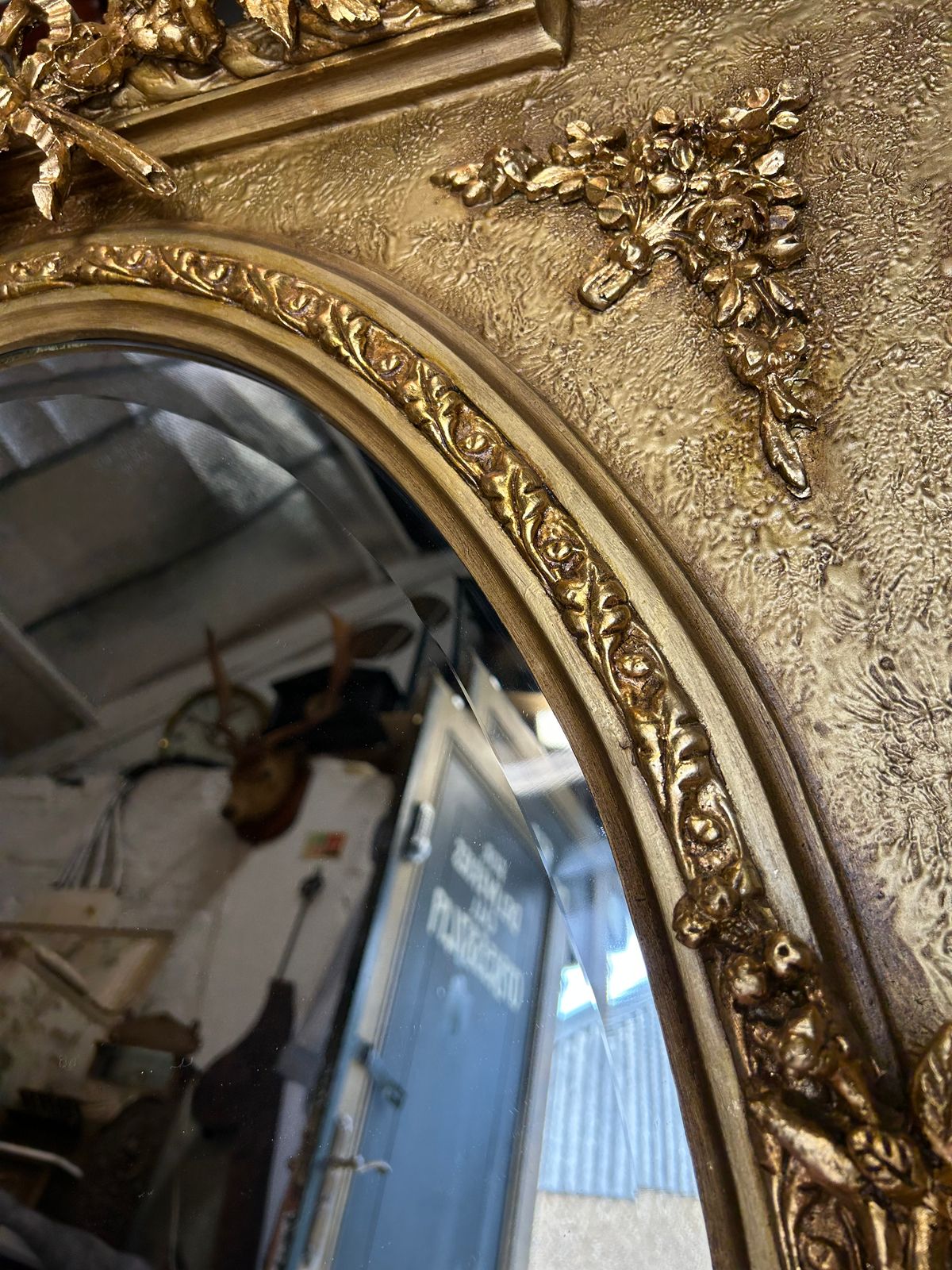 Louis XVI Style Modern Mirror Gilt Wood French Style Wall Mirror photo for sale
