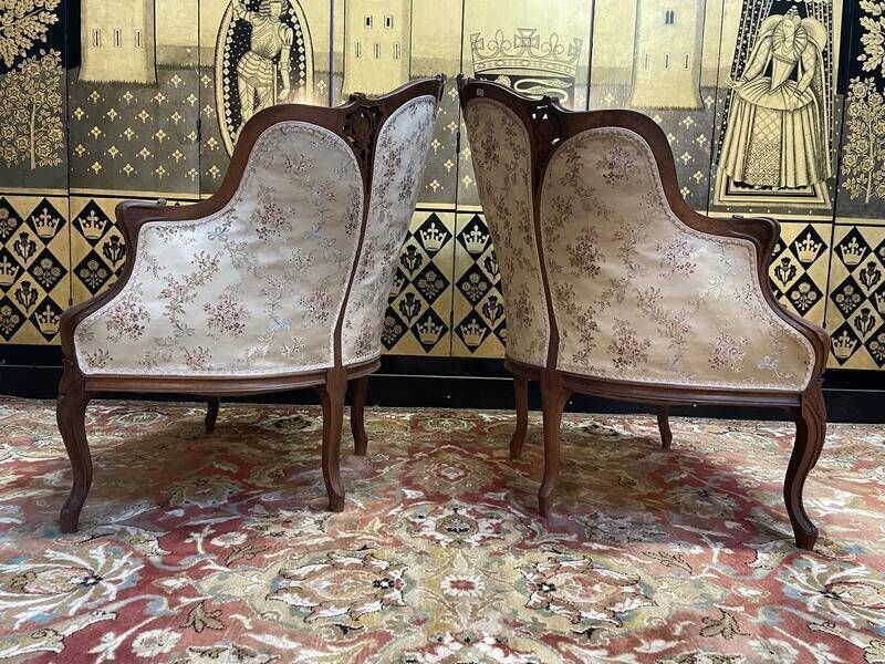 Pair Of Louis XV Rocaille Bergere Armchairs photo vinterior