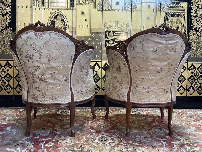 Pair Of Louis XV Rocaille Bergere Armchairs photo buy