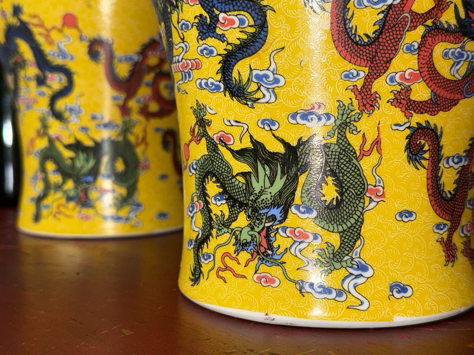 Pair Of Vibrant Decorative Chinese Vases Urns photo buy