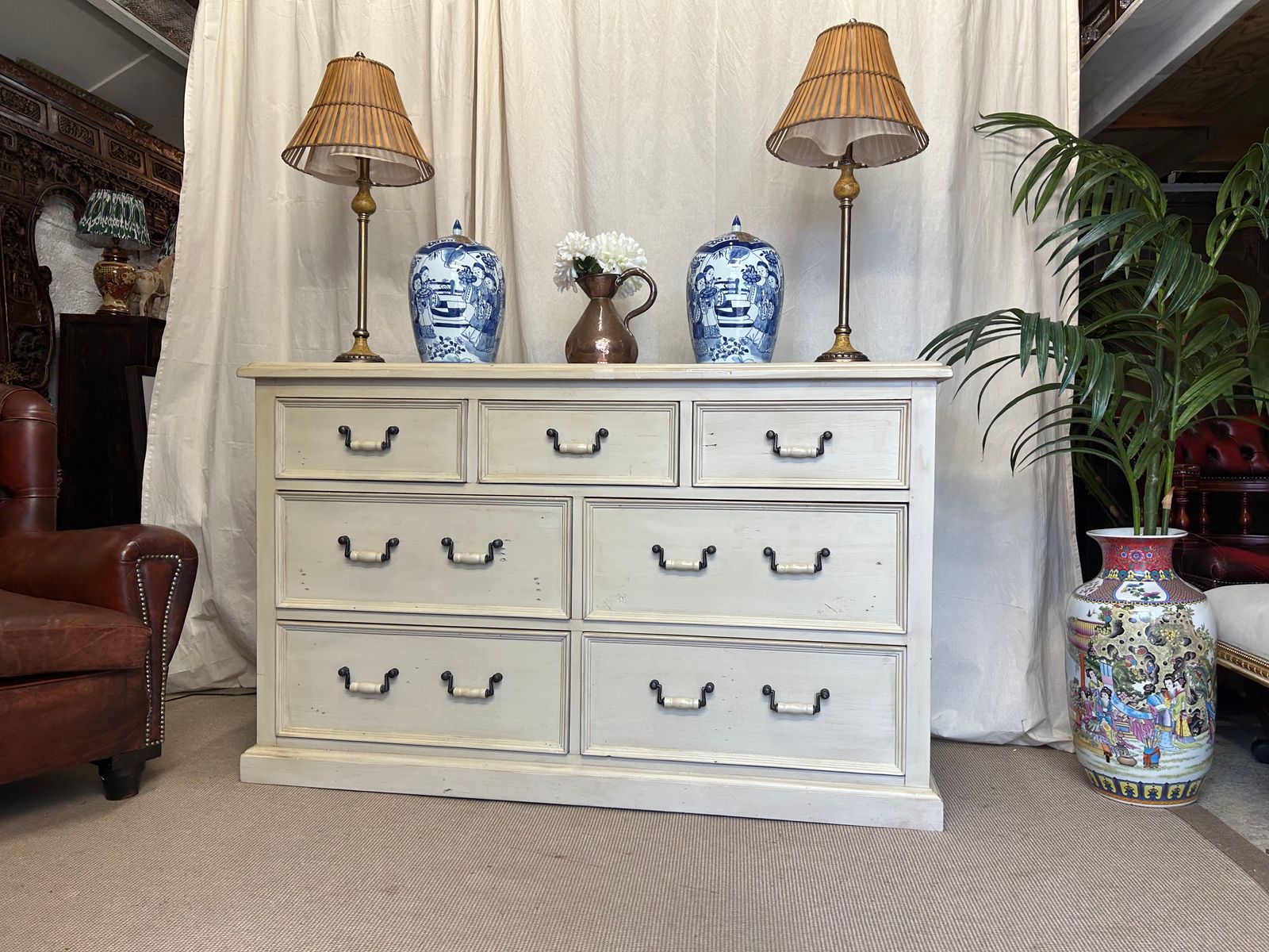 Country Sideboard Console Farmhouse Rustic Bank Of Drawers photo 695.0
