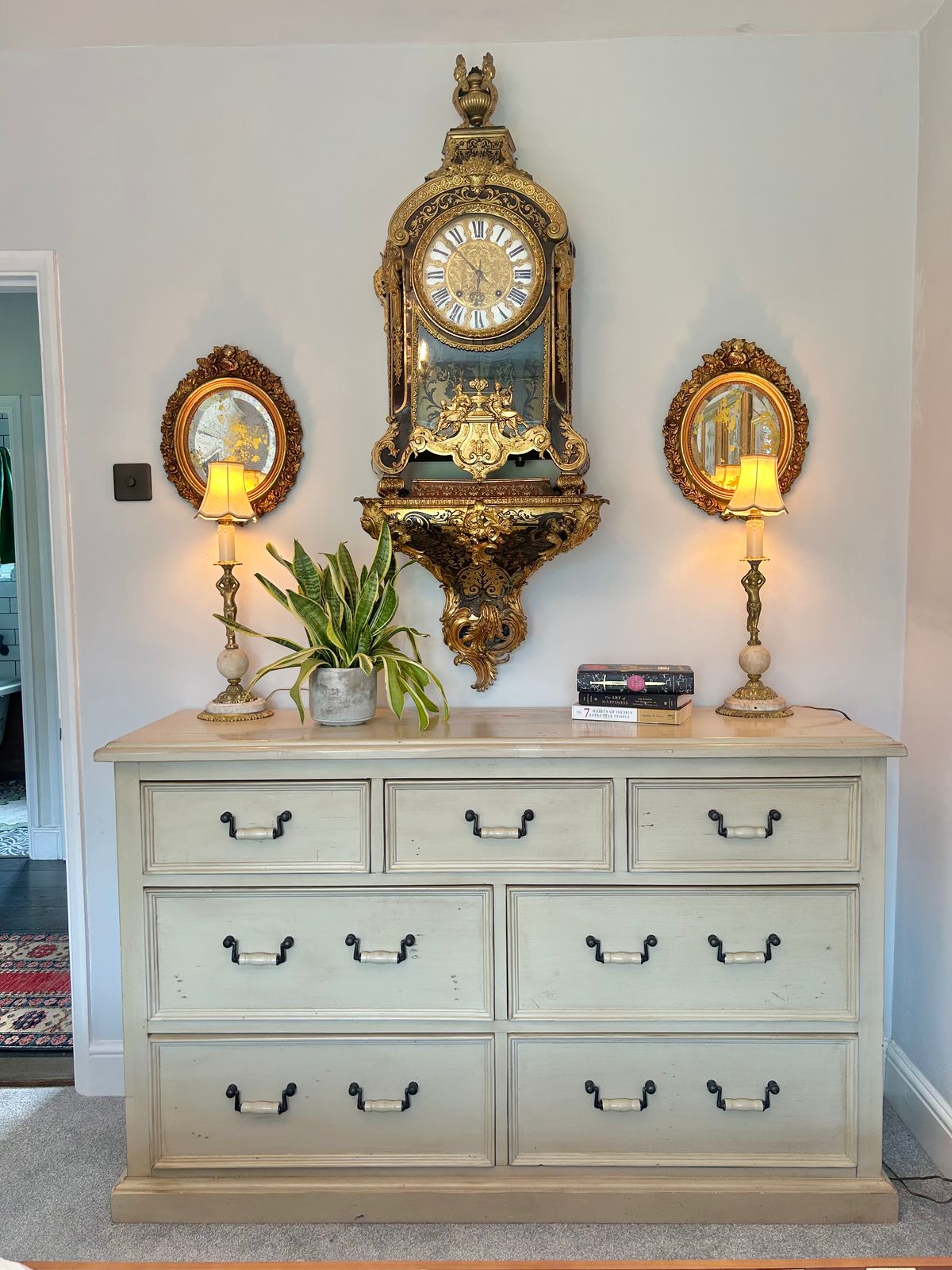 Country Sideboard Console Farmhouse Rustic Bank Of Drawers photo vinterior