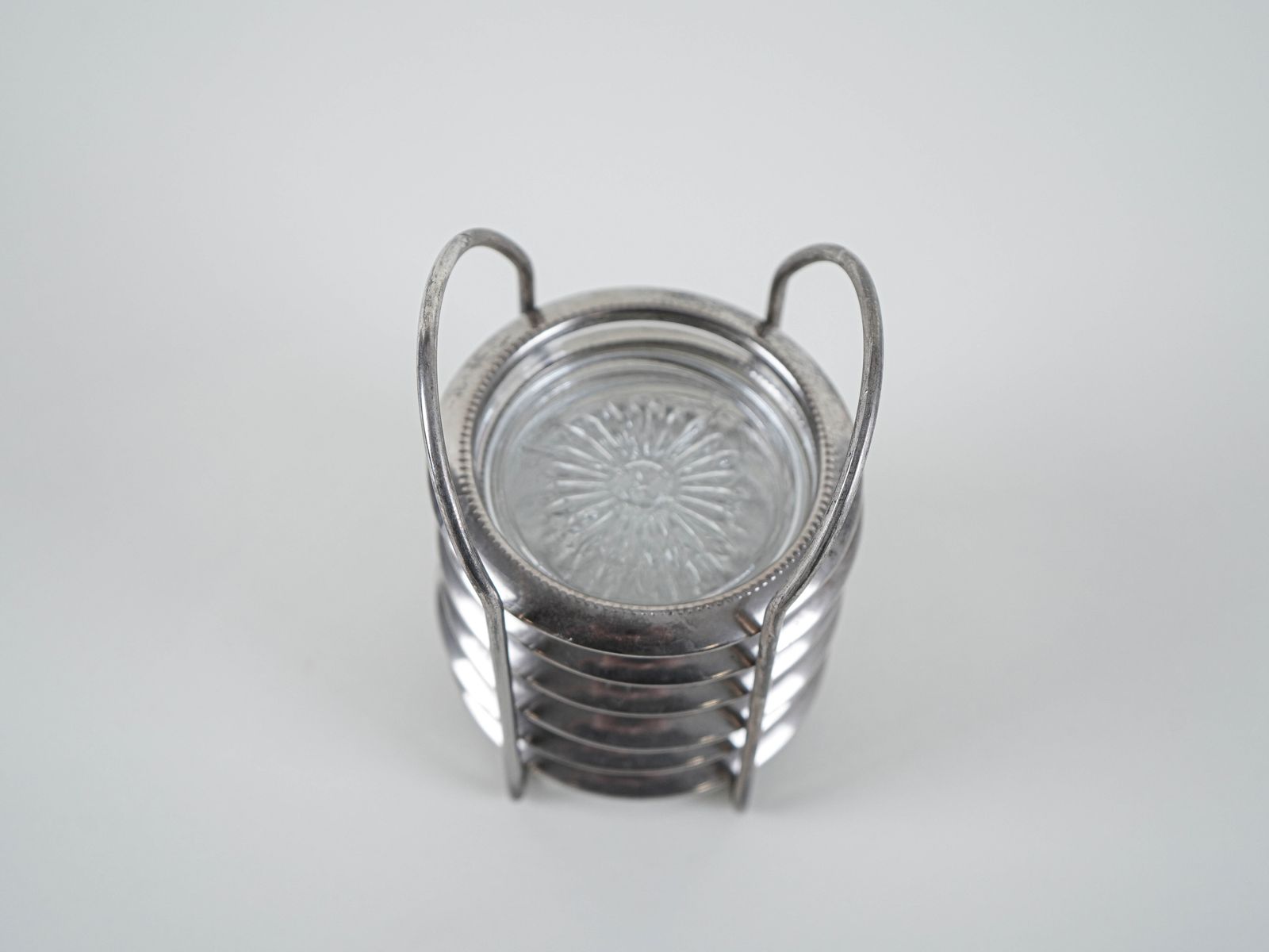 Set glazen onderzetters, Deens design, jaren 1960, gemaakt in Denemarken photo 259.0