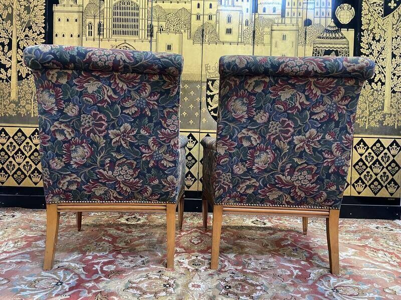 Pair Of Louis XVI Style Armchairs   Bergeres With Flowers photo Furniture
