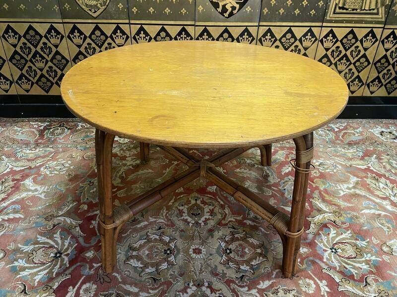 Bamboo And Oak Garden Table photo furniture