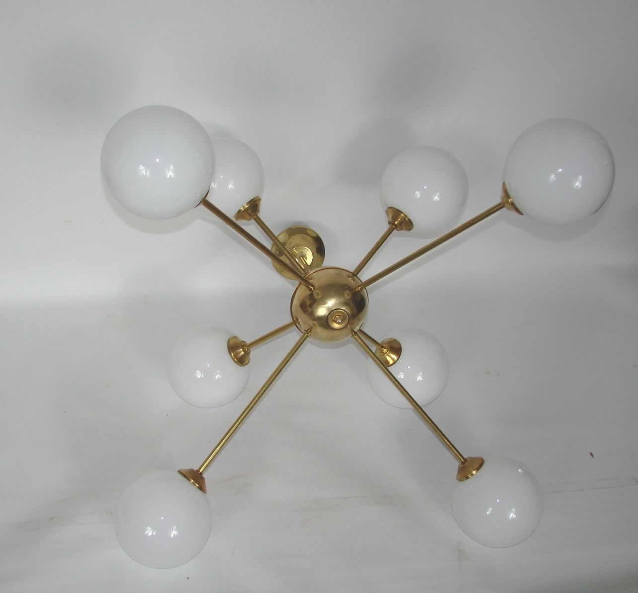 1960s Sputnik Chandelier | Brass And Glass | 8x E14 | Vintage photo 499.0