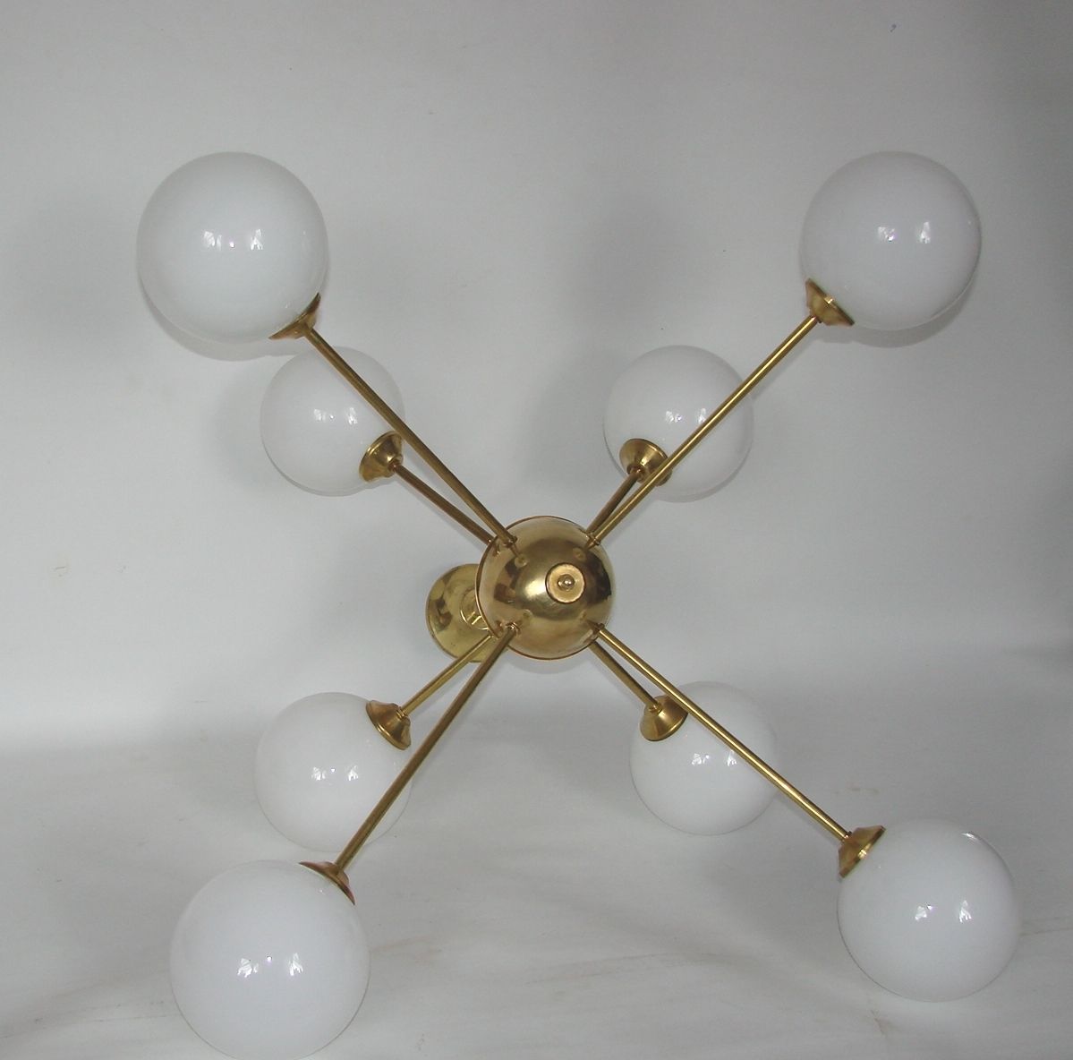 photo for sale 1960s Sputnik Chandelier | Brass And Glass | 8x E14 | Vintage