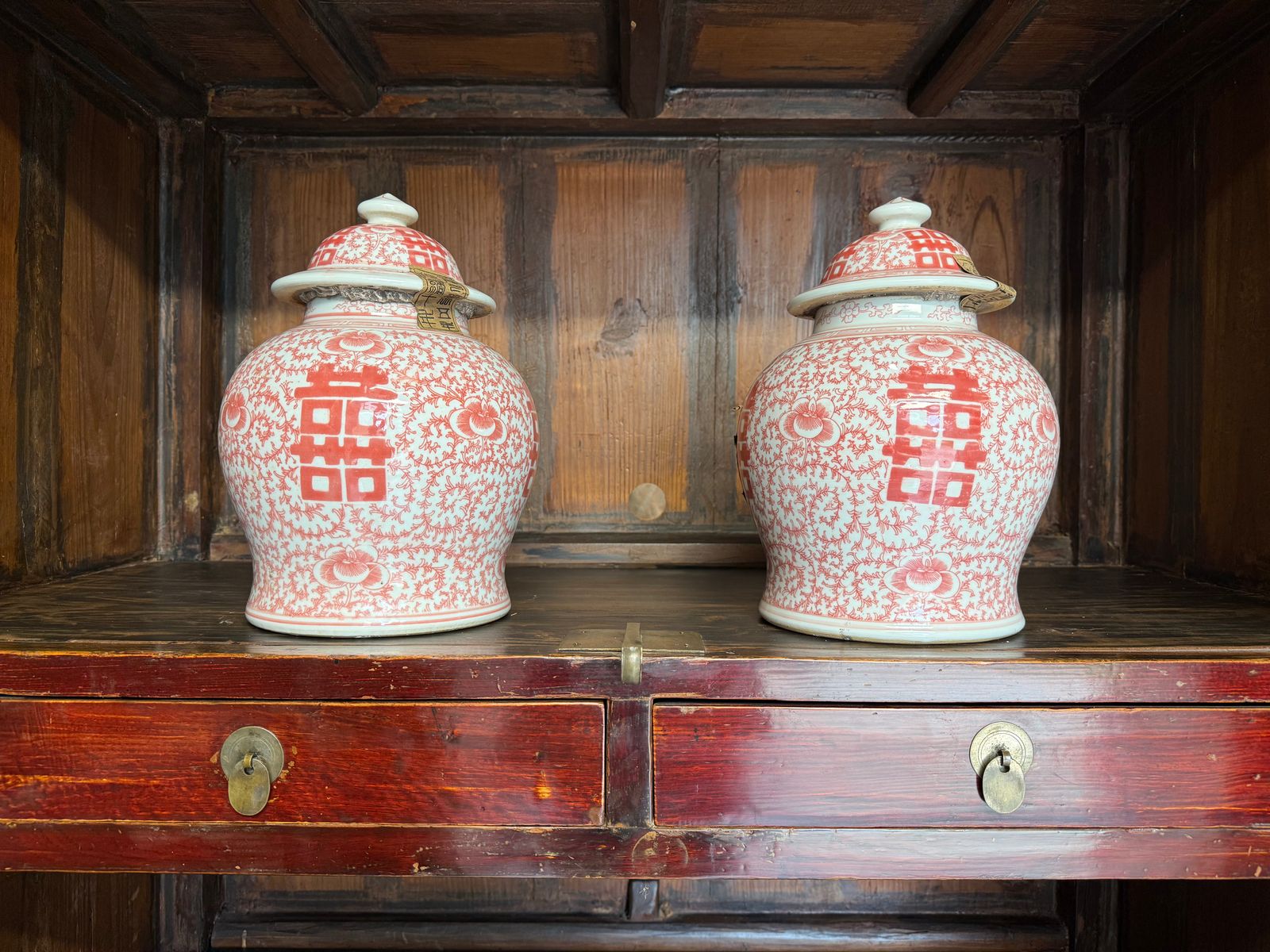 Sweet Chinese Tes Vases Ginger Jars Urns Oriental Vase Decor photo vintage