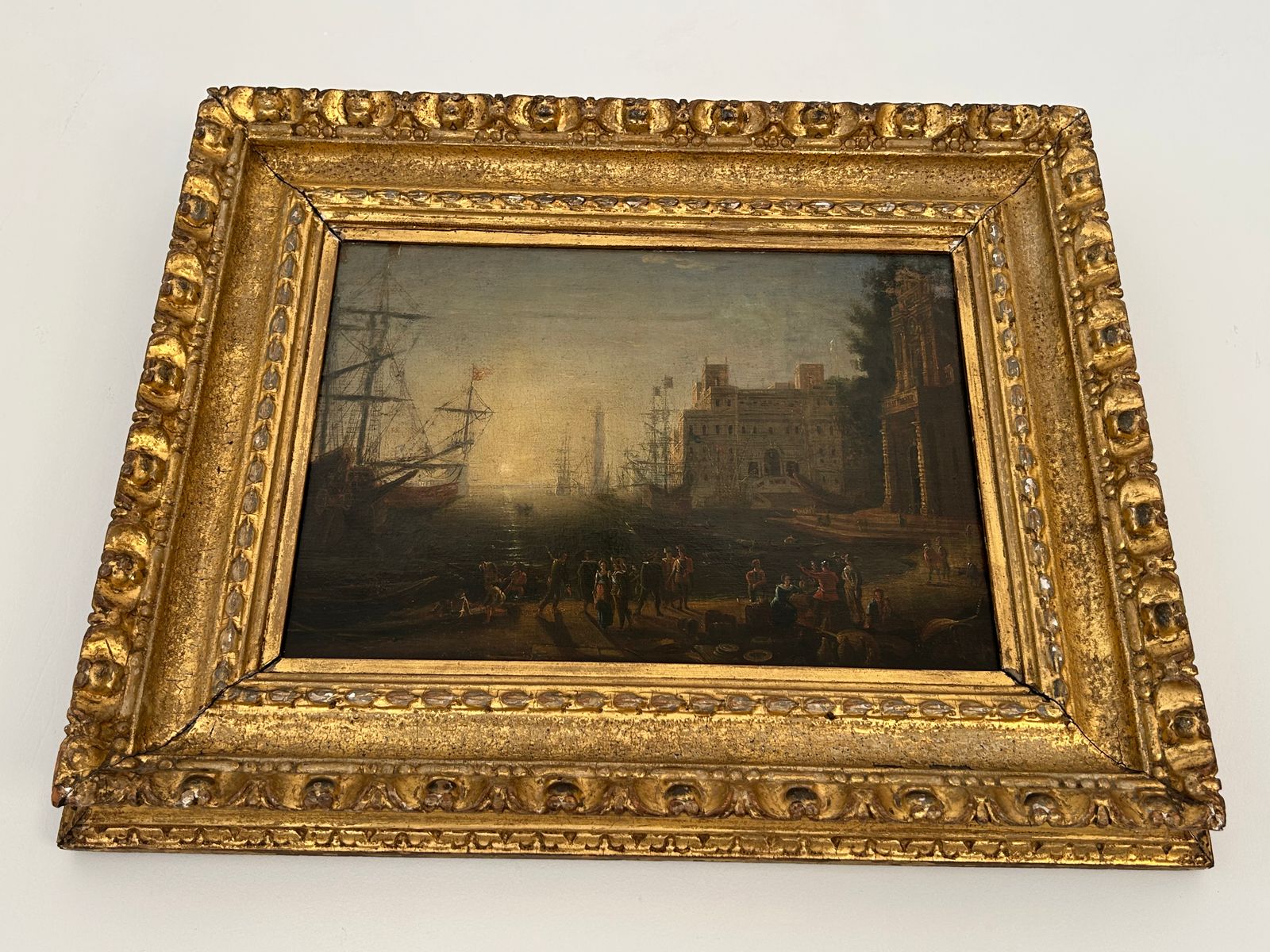 photo buy Fine Art Harbour Oil Painting After Claude Lorrain