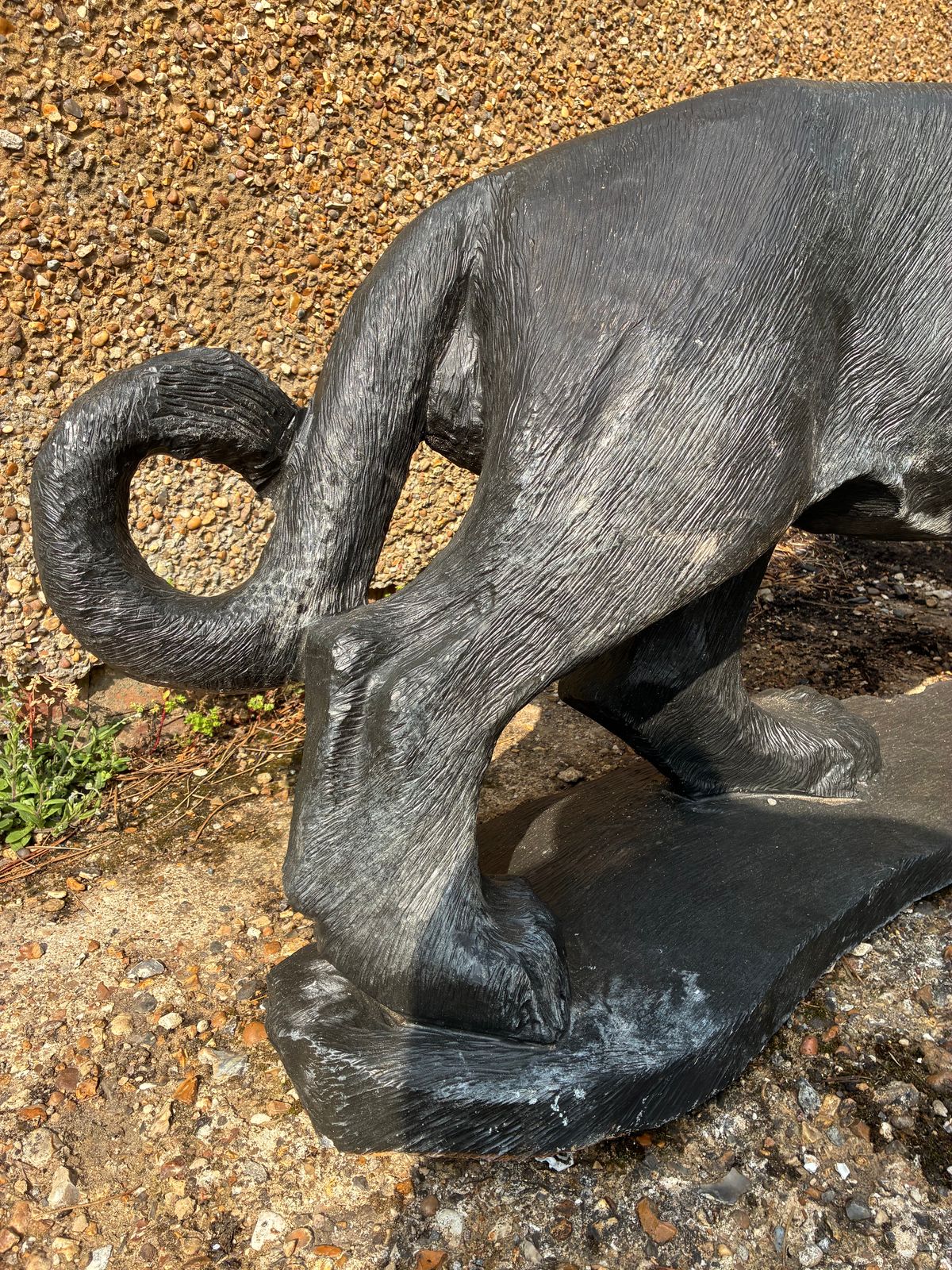 Hand Carved Lion Statue Black Natural African Stone Lion Garden Sculpture photo Garden Decor