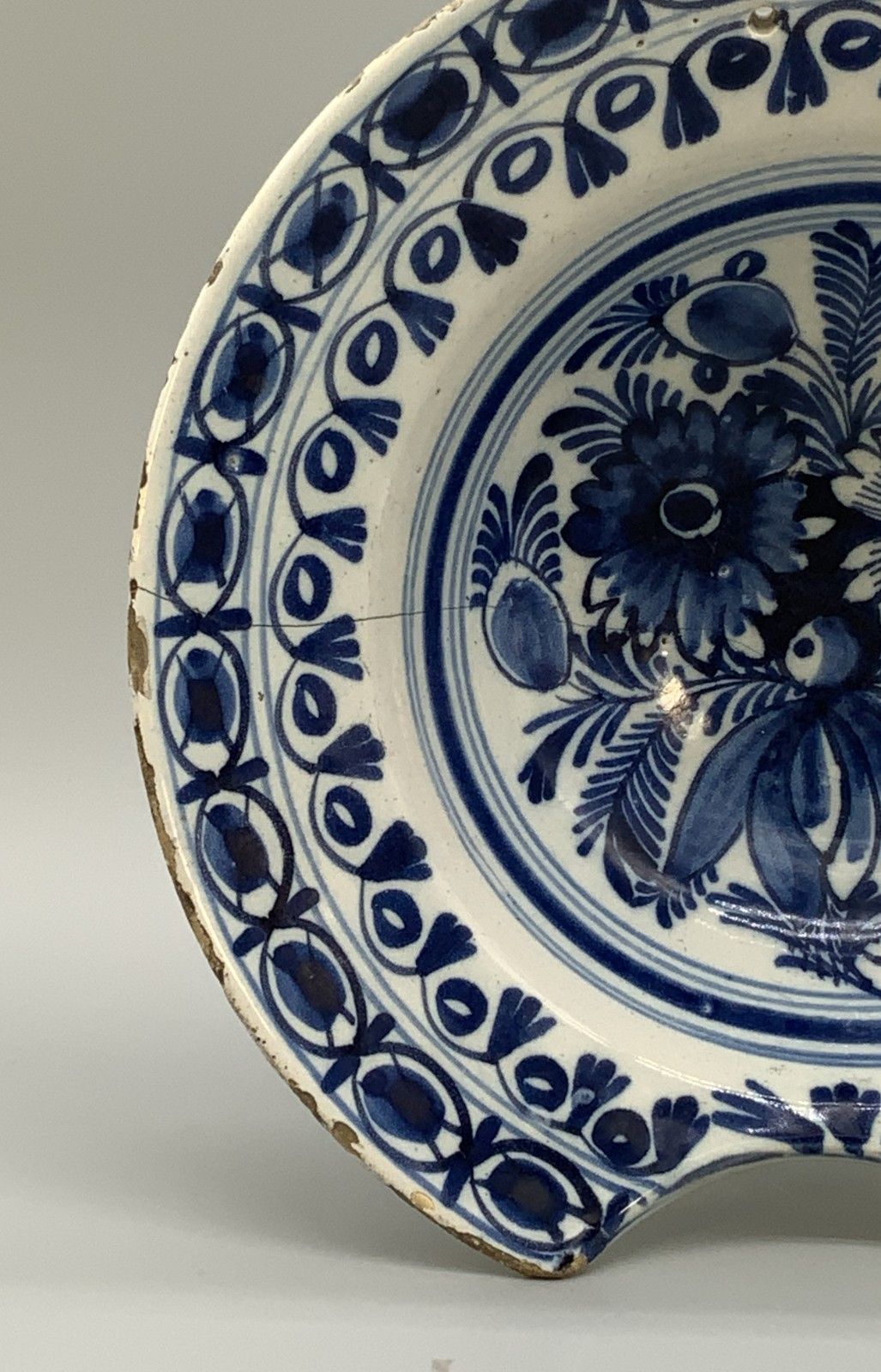 18th Century Dutch Delft Barber's Bowl Bleeding Dish Blue And White Tin Glaze photo buy