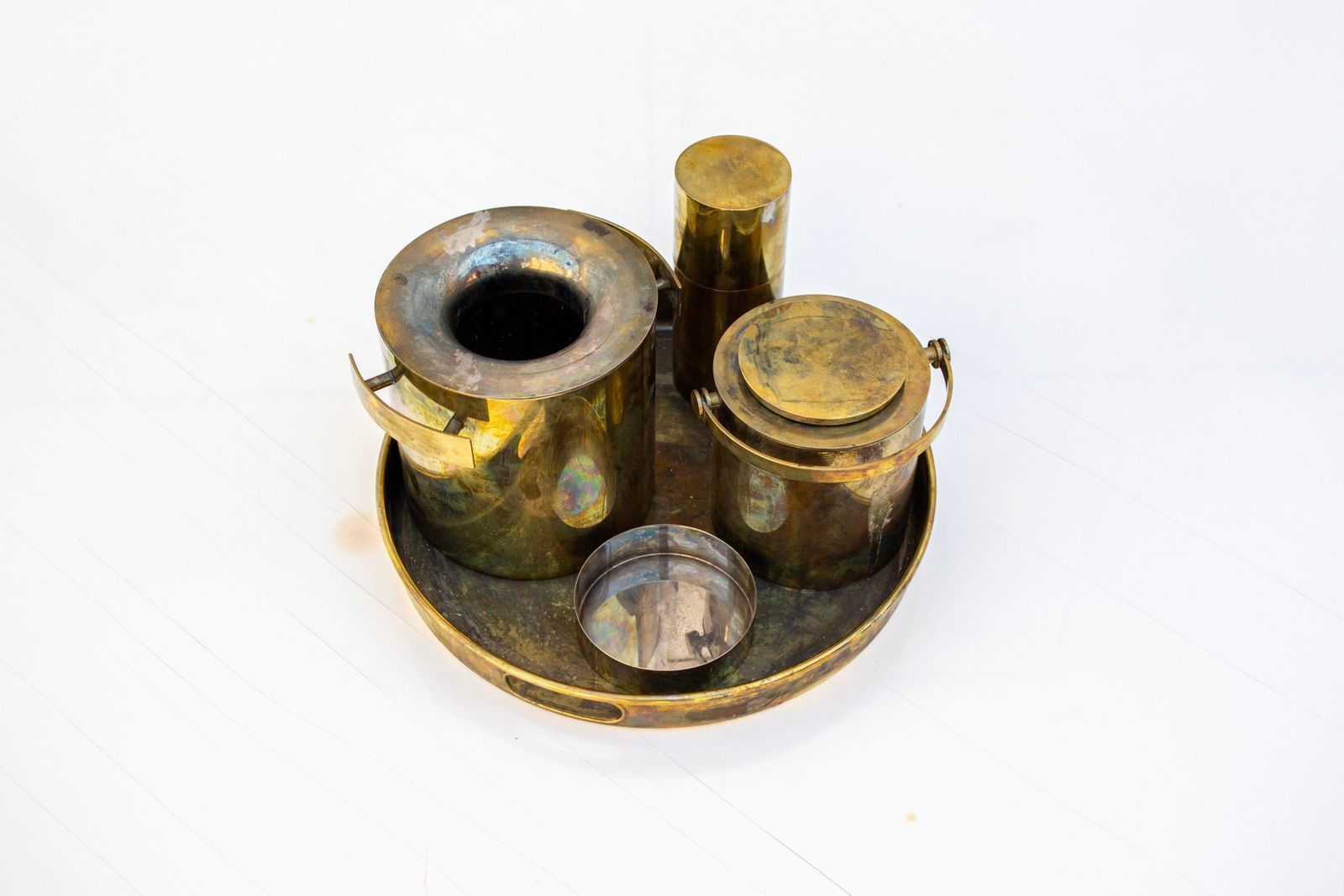 Handmade Silver Plated Metal Cocktail Set From Cassetti, Italy, 1970s, Set Of 5