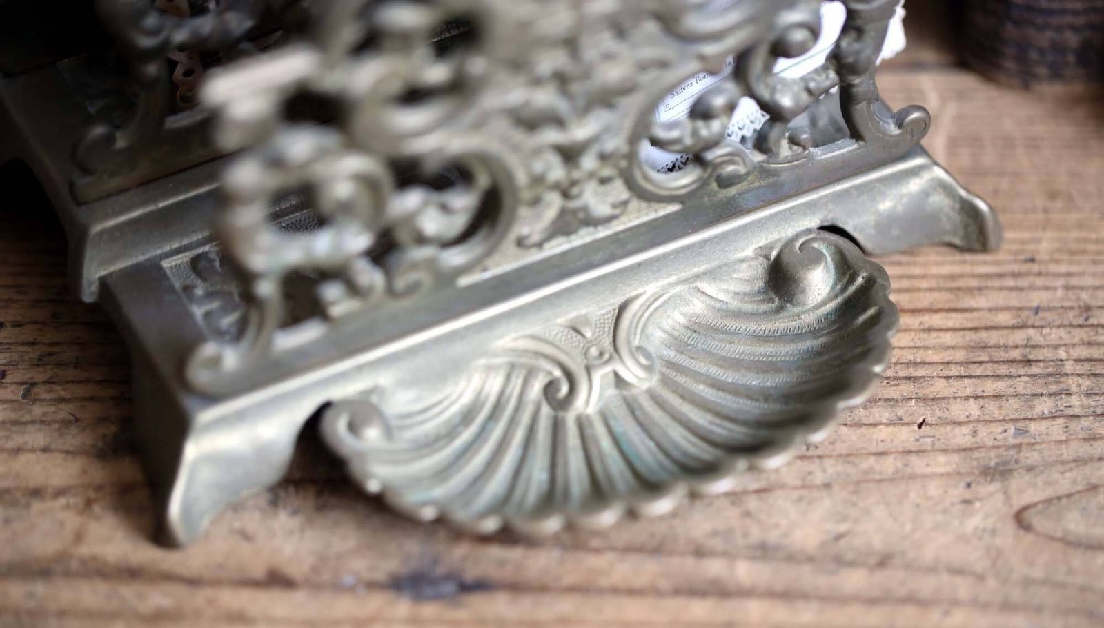 Antique Bronze Letter Rack Rococo French Paper Holder Desk Ornament photo 105.0
