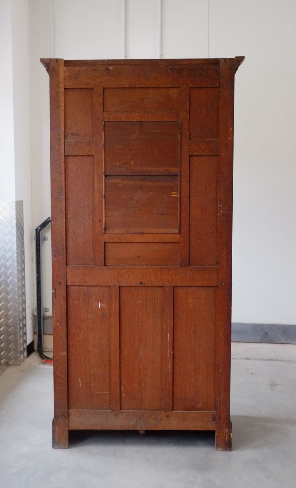 Furniture Antique Arts And Crafts English Solid Oak Hallway Stand With Drawers photo