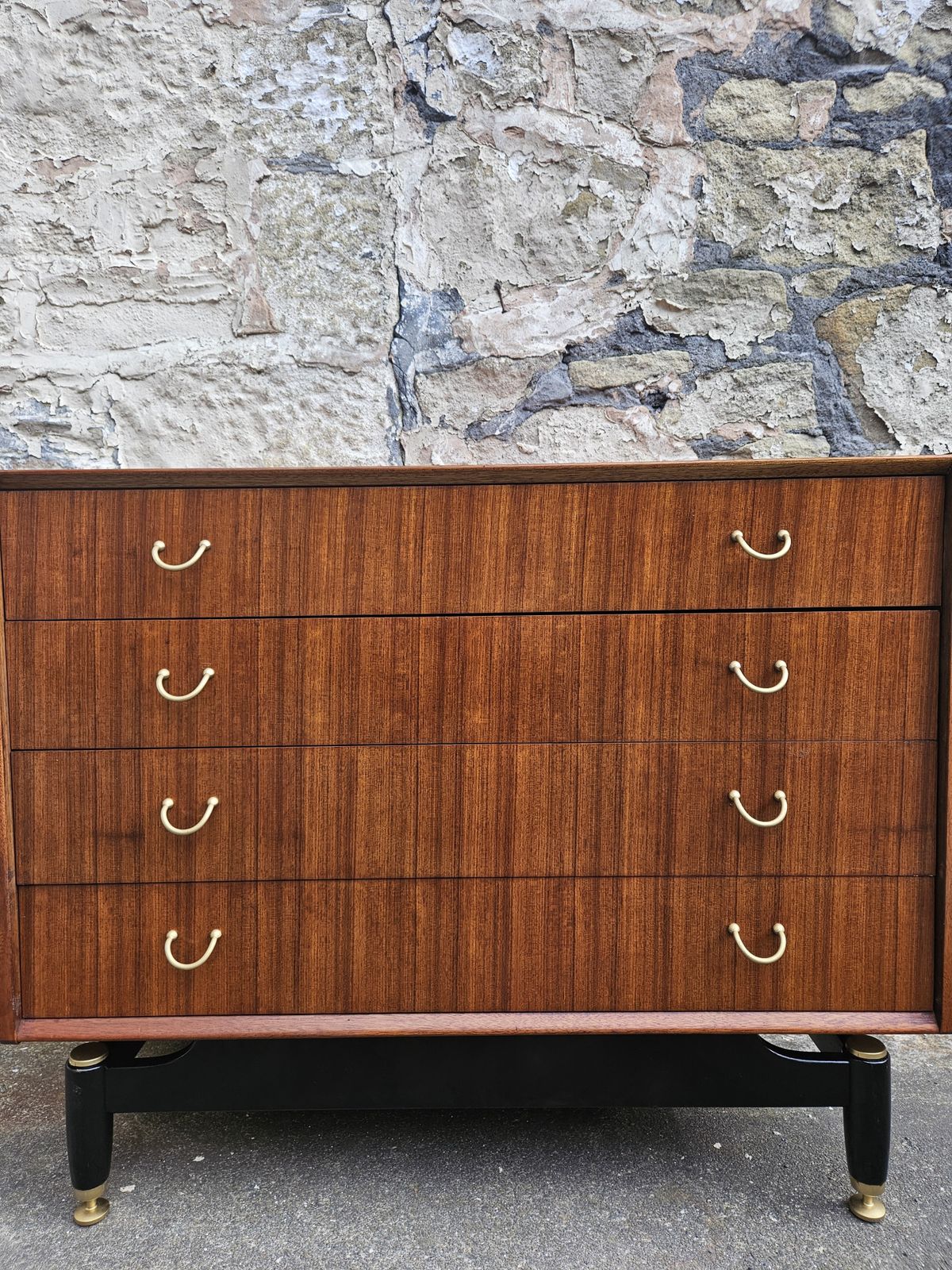445.0 Vintage G Plan Chest Of Drawers Librenza Range: Four Drawer Tallboy Cabinet photo