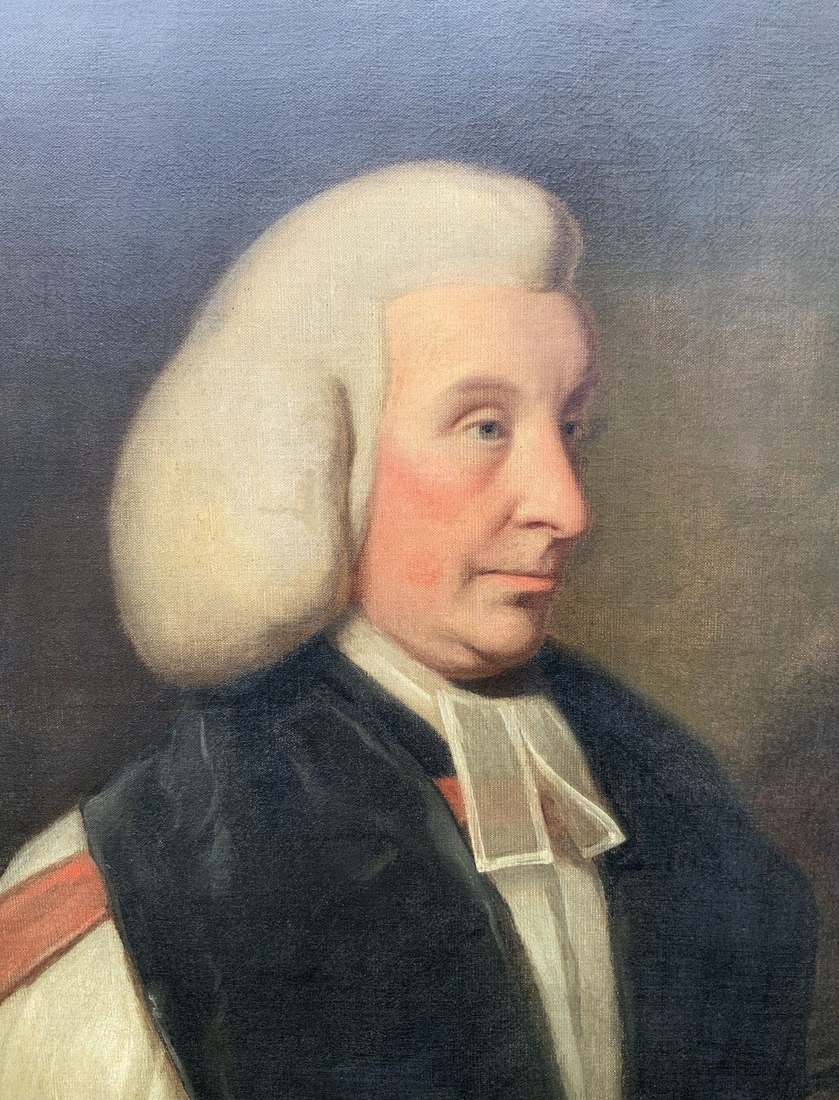 Large Superb 18th Century Oil Portrait Painting Vicar Of Kinver, Staffordshire photo vintage