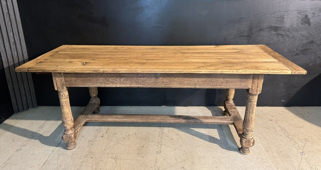 19th Century French Oak Farmhouse Dining Table photo vinterior