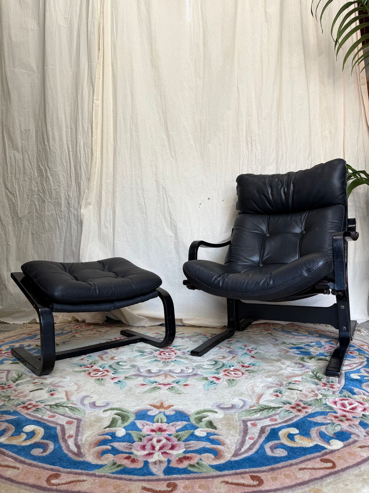 photo furniture Danish Style Retro Chair And Footstool Siesta Lounge Chair
