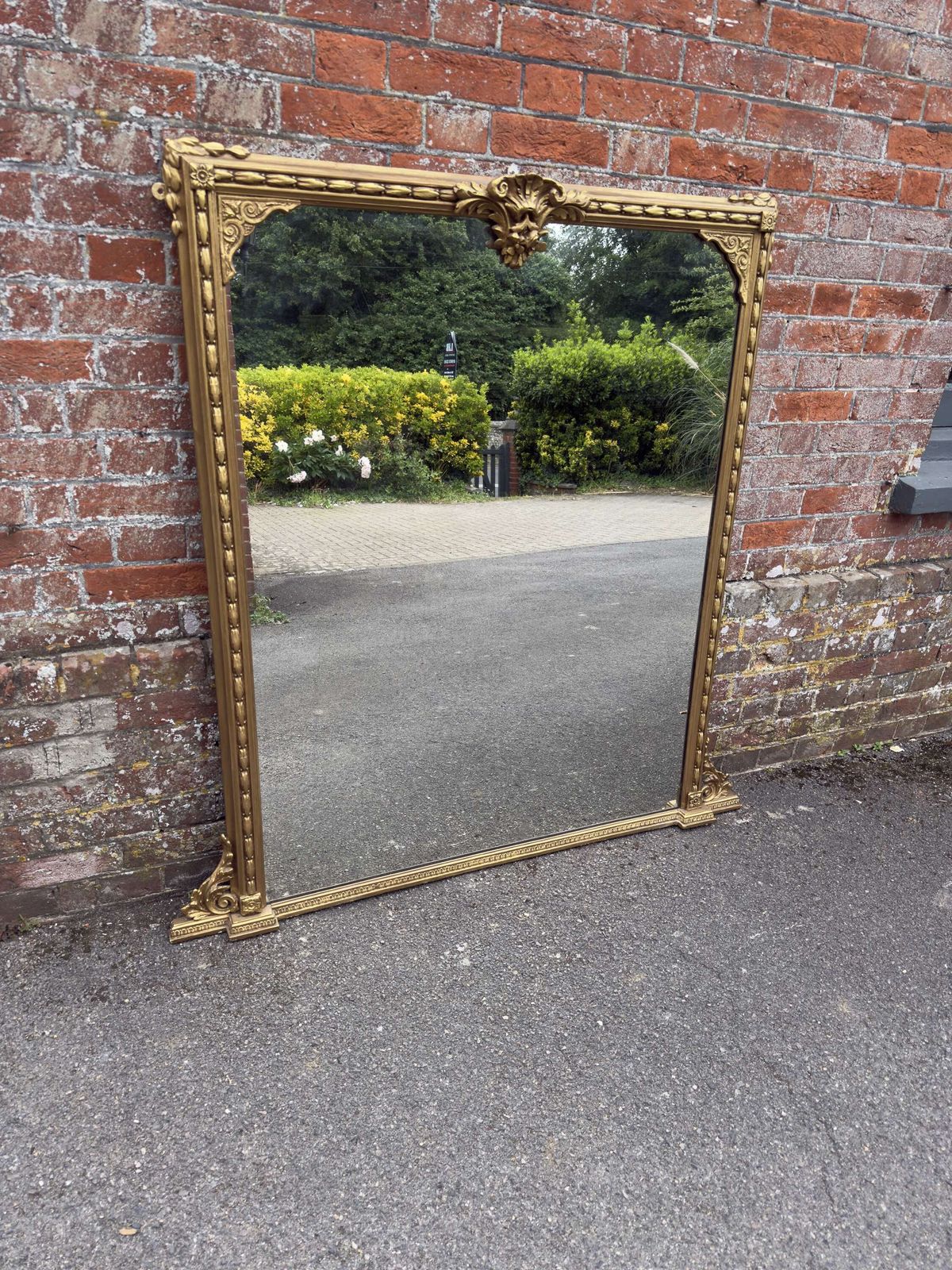 A Delightful Large Antique English 19th Century Gilt Overmantle Mirror. photo buy
