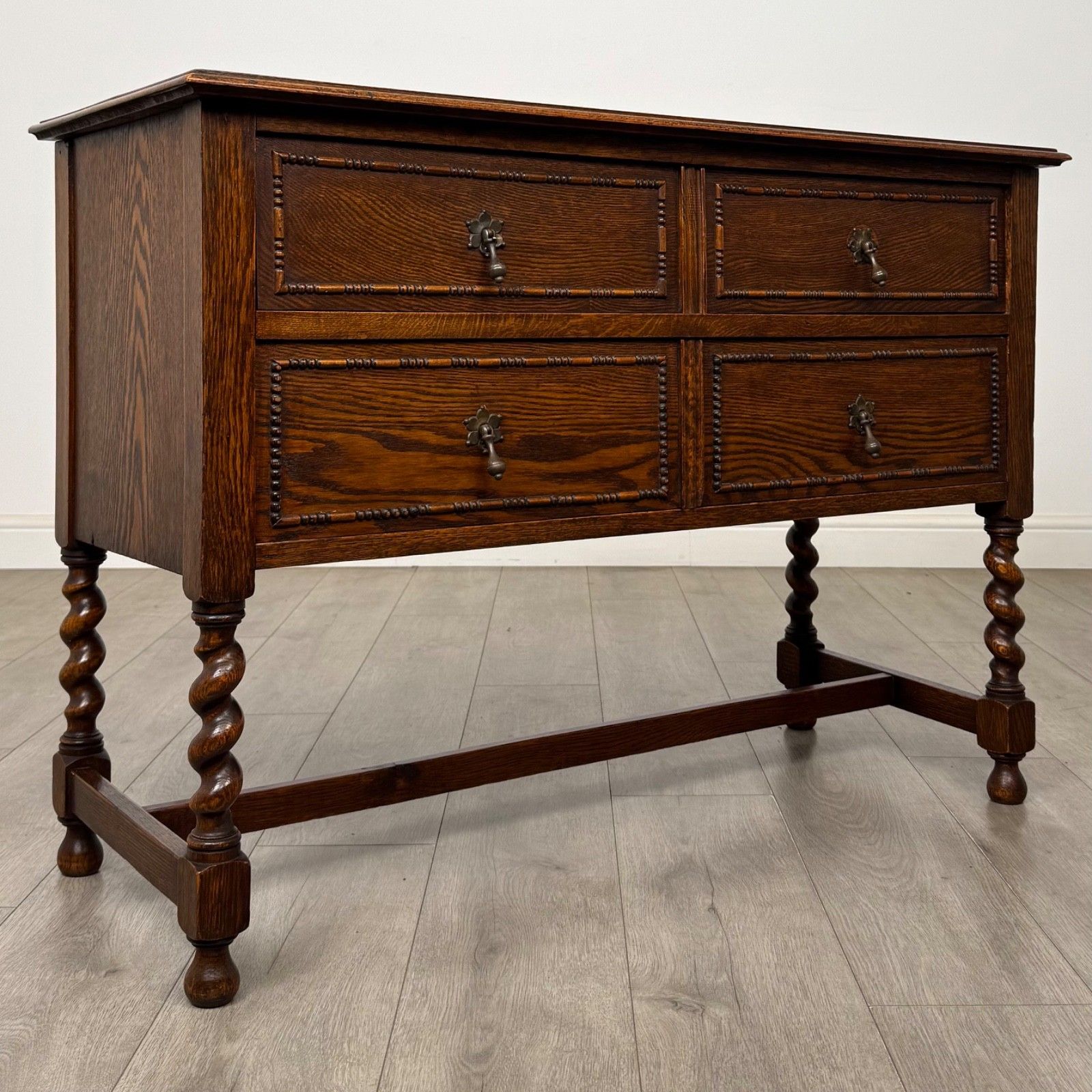 Antique 20th Century Jacobean Style Chest Of Drawers In Oak ( Af 5776 ) photo vintage