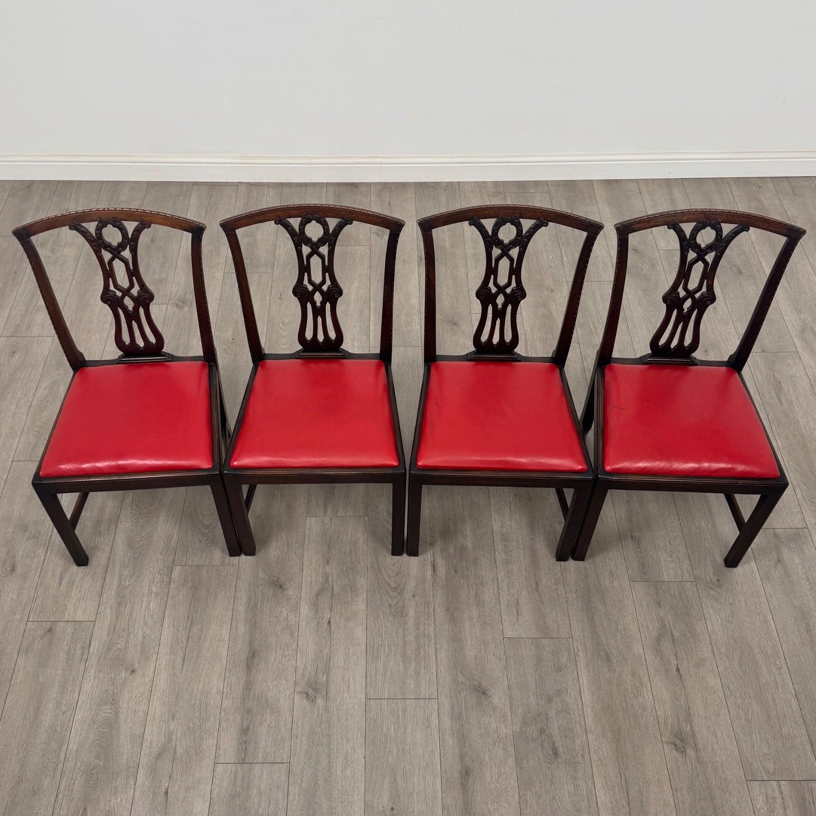 Antique 18th Century Georgian Set Of 6 Mahogany Dining Chairs ( Af 5761 ) photo vintage