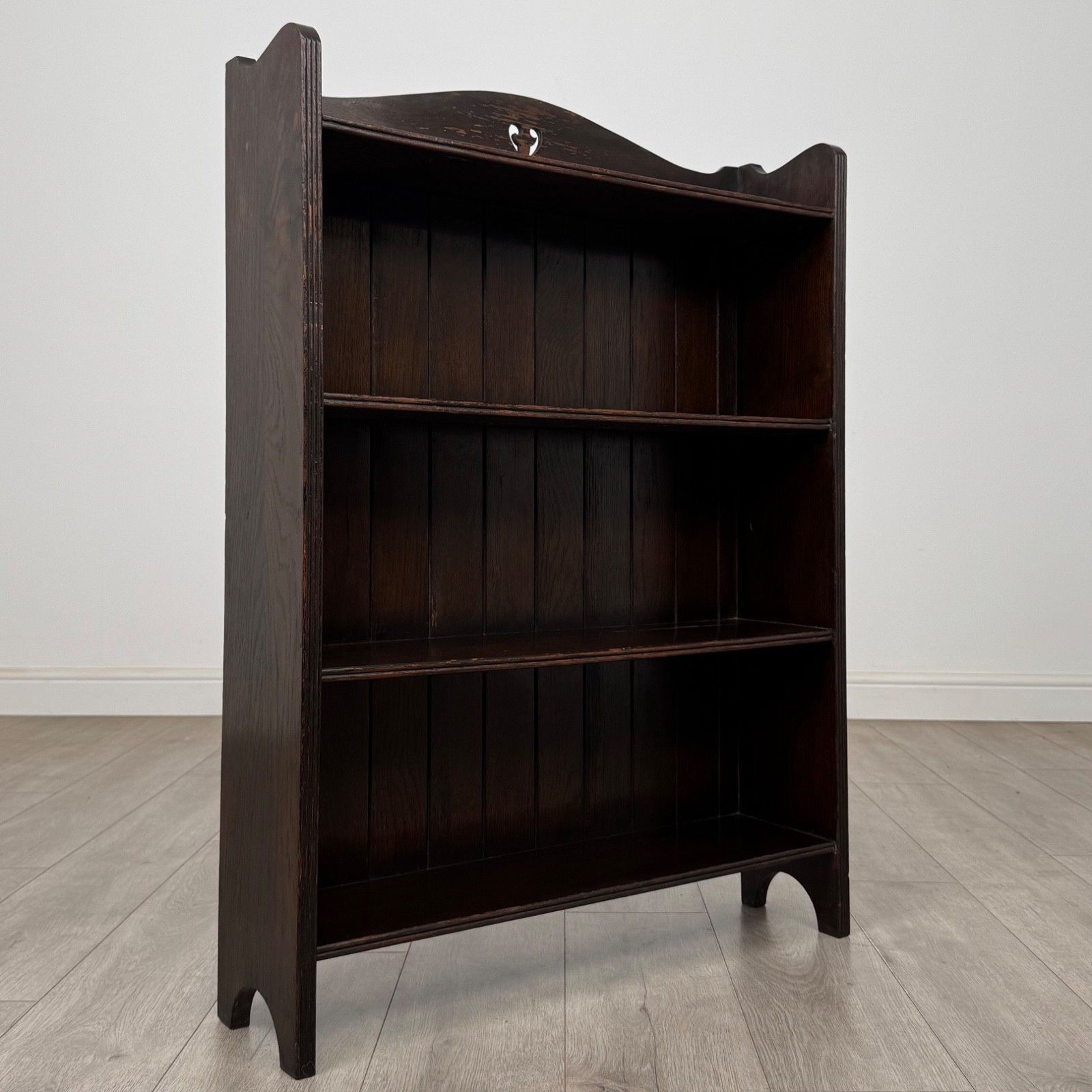 photo furniture Antique 20th Century Edwardian Open Bookcase In Oak ( Af 5806 )