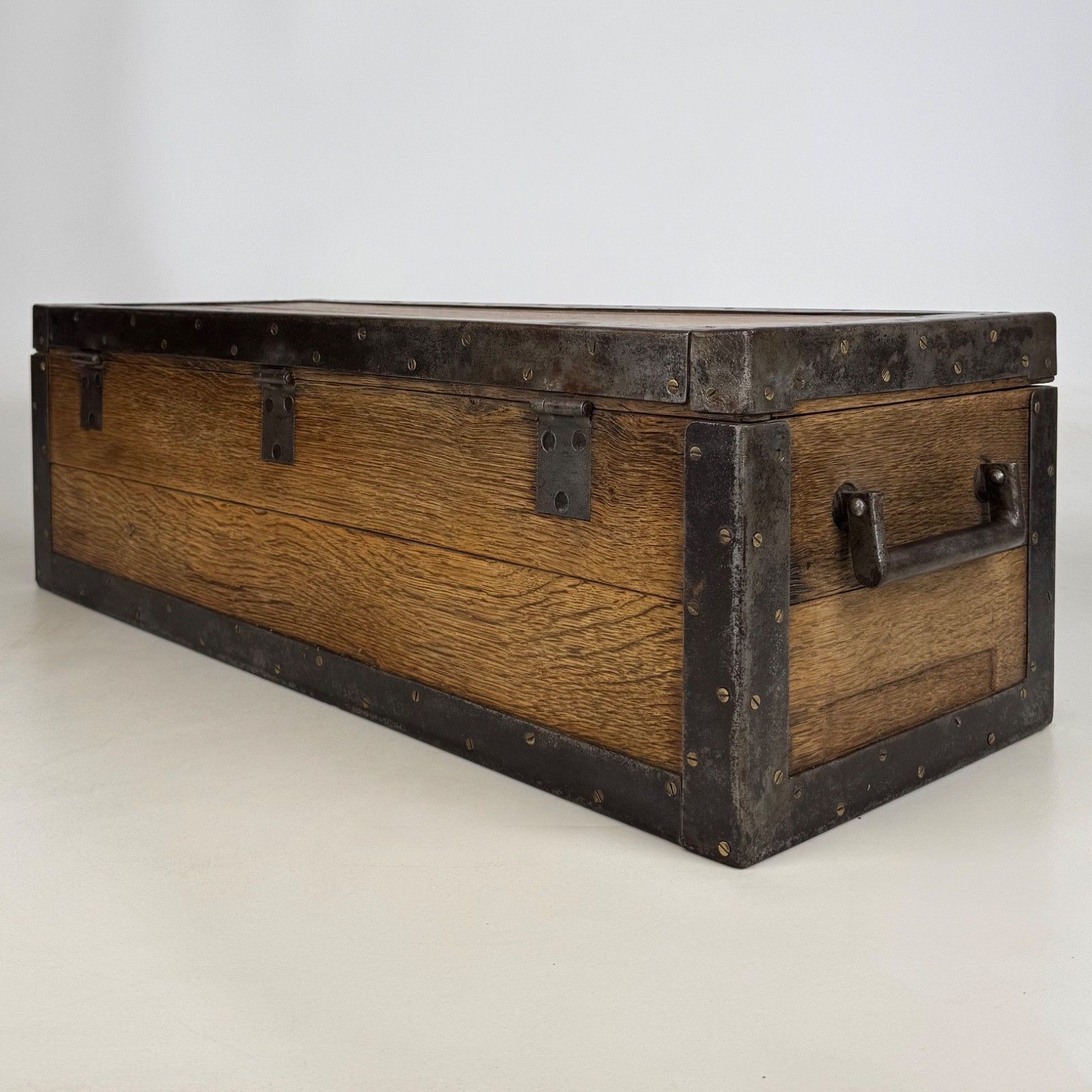 Antique 20th Century Oak Storage Box Of Fine Quality ( Af 5794 ) photo vinterior