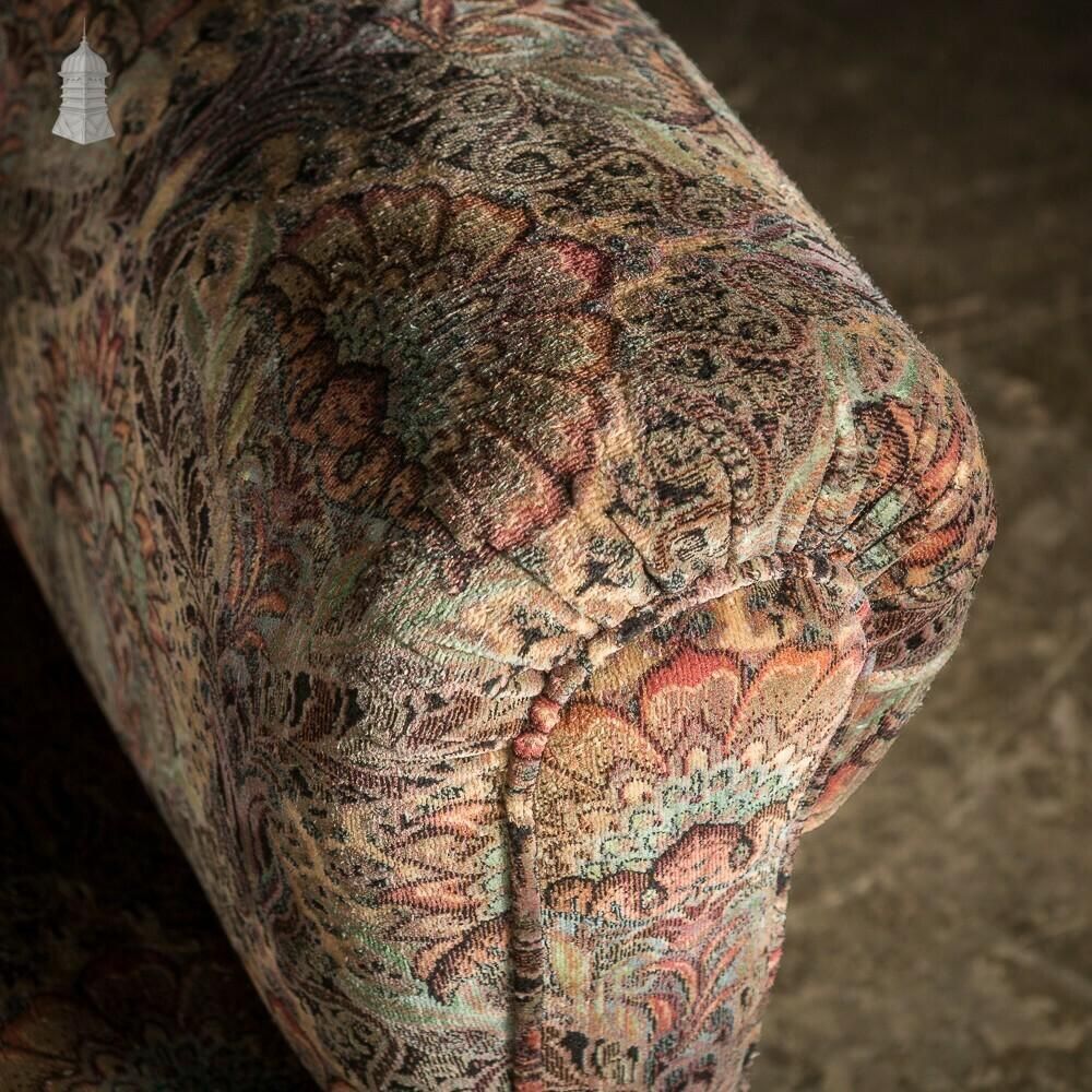 Victorian Style Drop Down Club Sofa Featuring Re Upholstered Fabric Inspired By William Morris Designs photo furniture