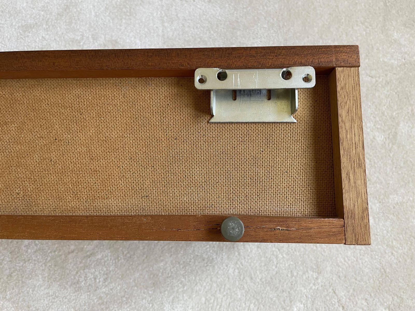 Mid Century Teak Beaver & Tapley 33 Floating Drawer/Shelf With Mounting Bracket photo vinterior