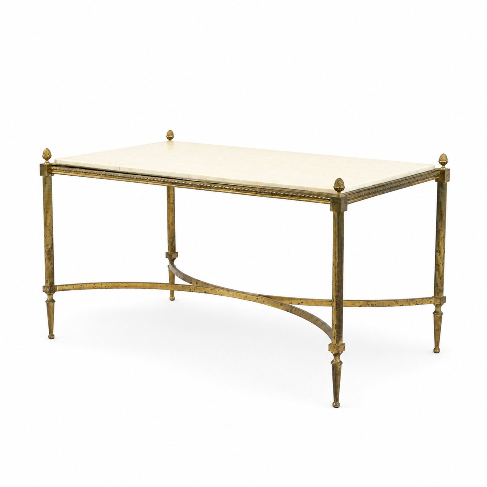 Early 20th Century Masion Ramsay Marble & Brass Coffee Table
