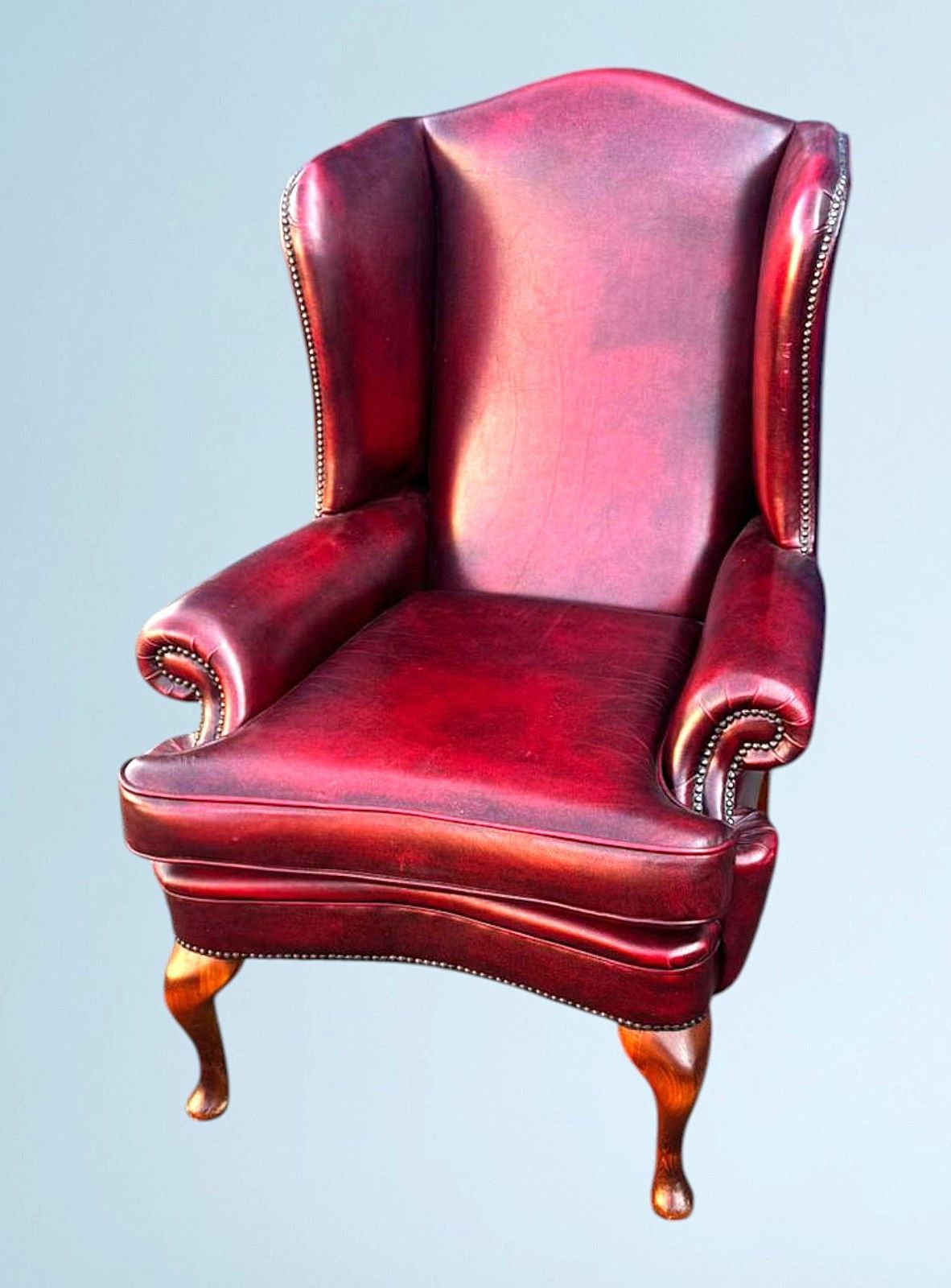 photo for sale Queen Anne High Back Chesterfield Leather Armchair