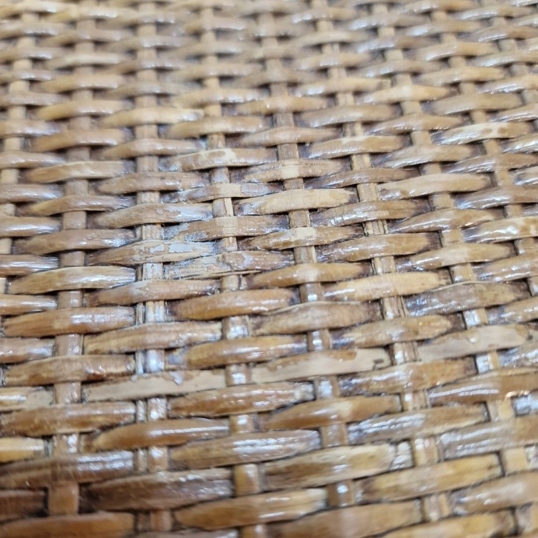 Vintage Rattan Side Table Cane Top Wicker Lamp Occasional Boho Bamboo Style photo buy