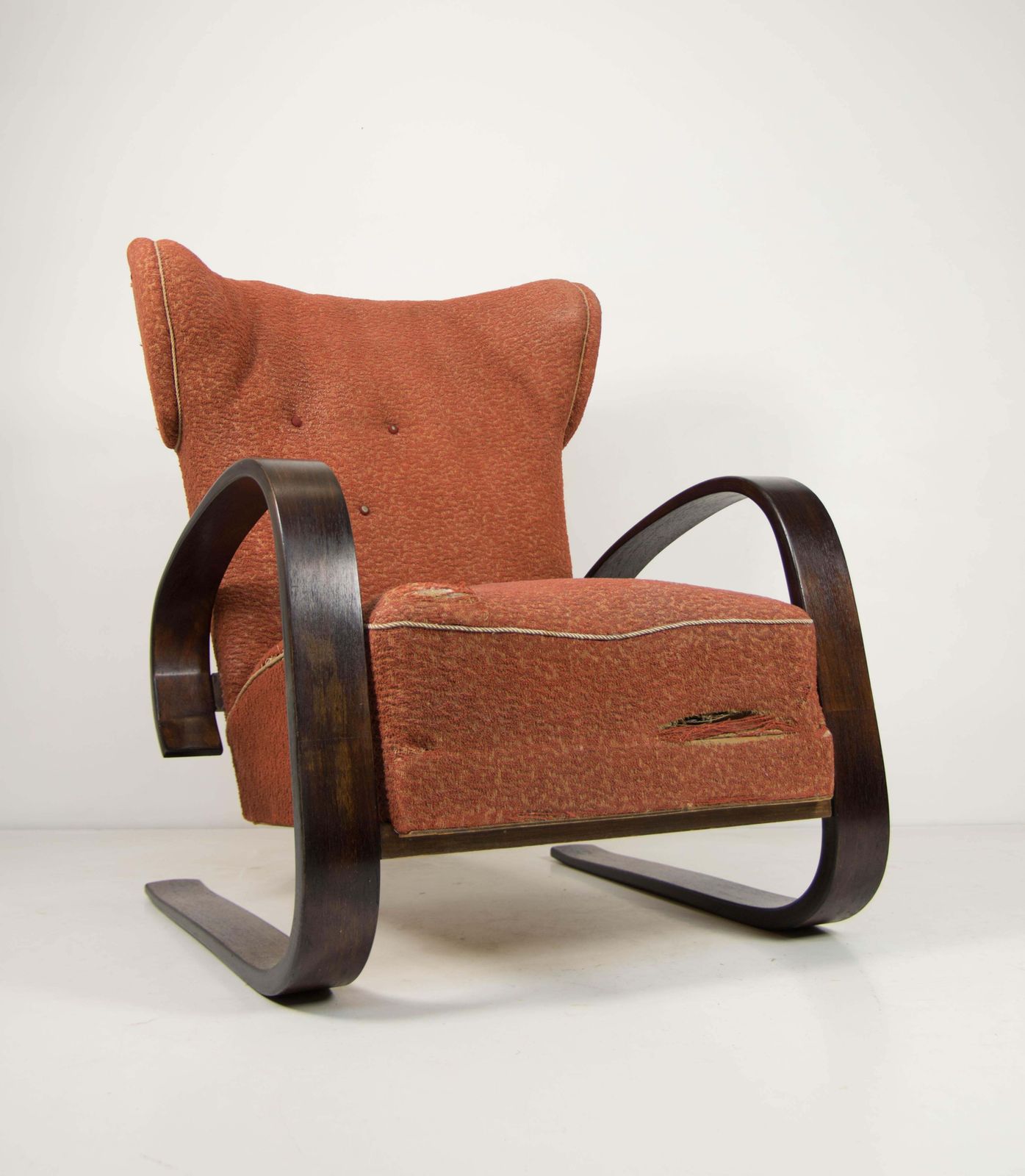Zeldzame wingback bentwood tank fauteuil van Navratil, Tsjecho-Slowakije, jaren 1930 photo furniture