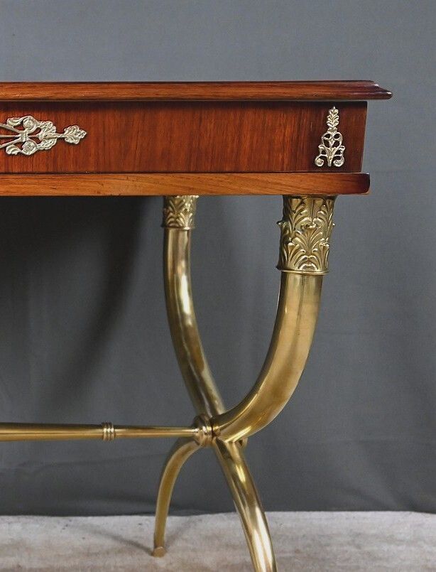 photo for sale Mahogany Veneer Console Table, Empire Style – First Half Of The 20th Century