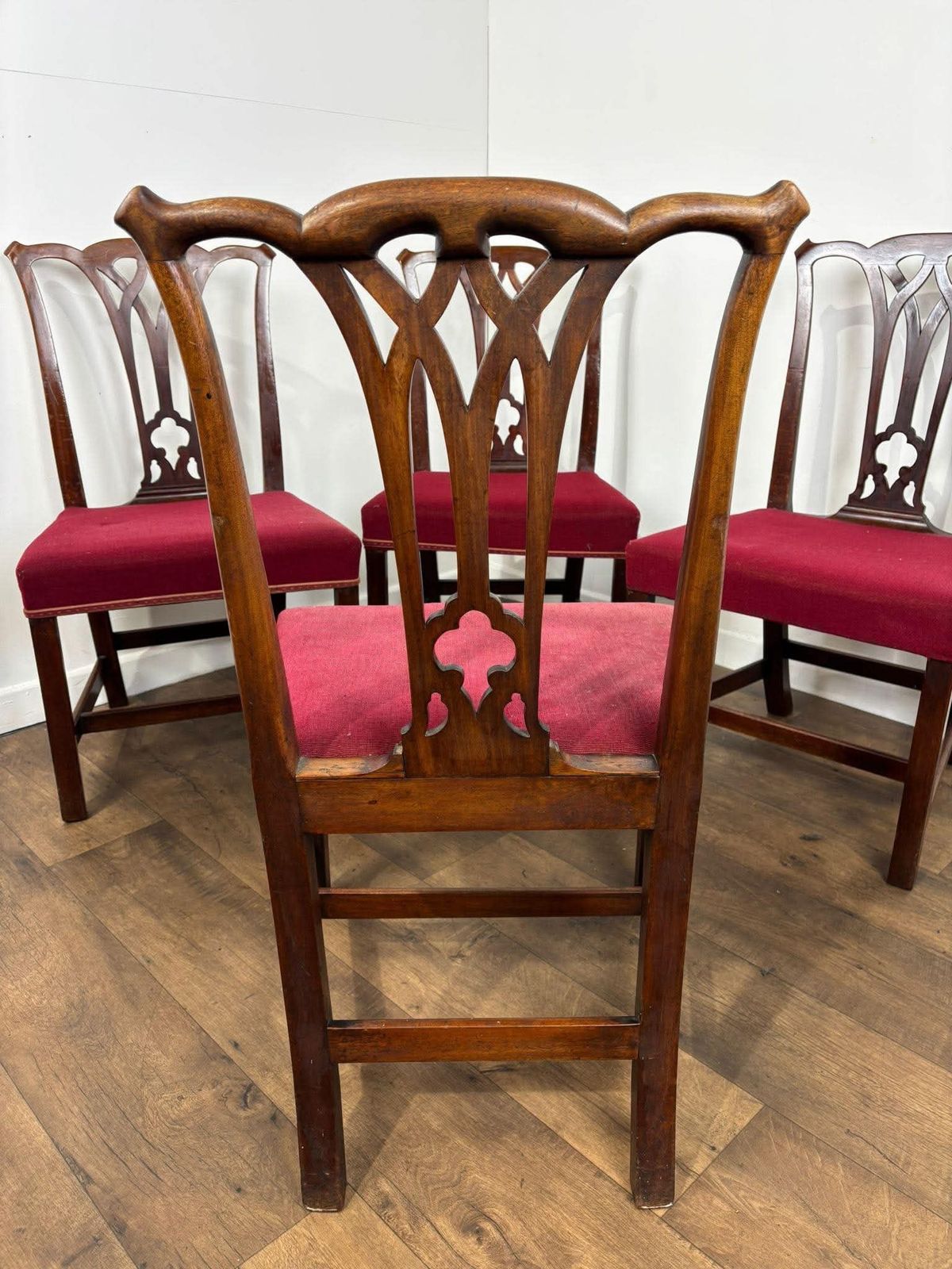 photo furniture Vintage Set Of Four Mahogany Dining Chairs