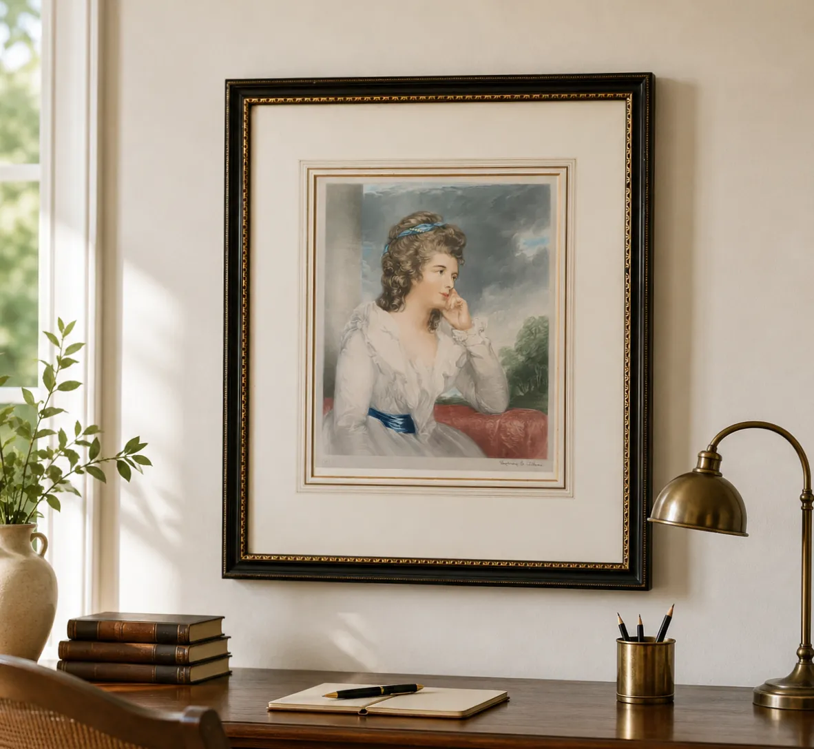 Portrait Of A Lady Signed Artist Proof Mezzotint Engraving By Sydney Wilson 1911 photo furniture