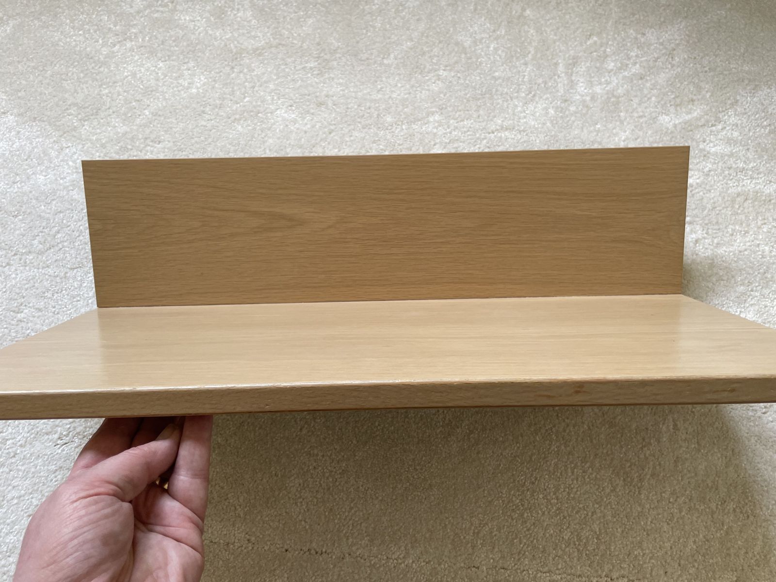 Pair Of Mid Century Tapley Light Oak Floating Shelves With Mounting Brackets photo buy